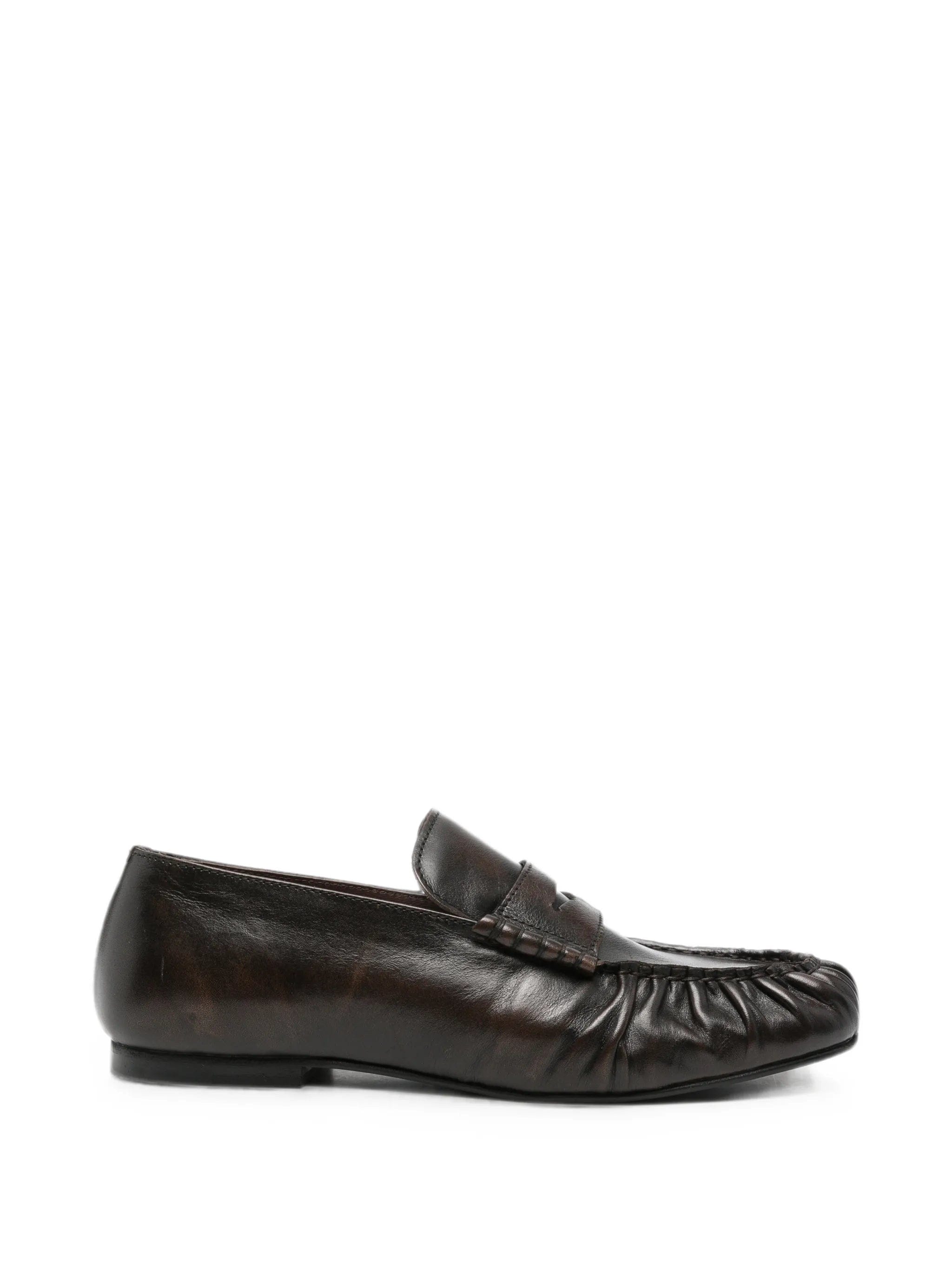 Alohas Aven ruched - detailing leather loafers
