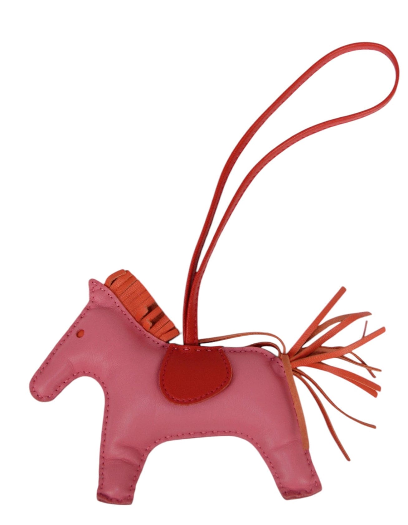 ASC Resale Hermes Red/Orange/Pink Grigri Rodeo MM Horse Bag Charm