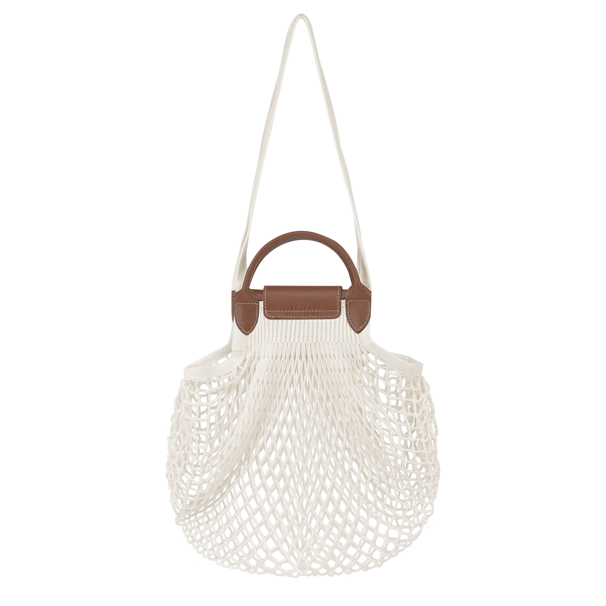 Long Champ Longchamp Le Pliage Filet L Mesh bag Ecru