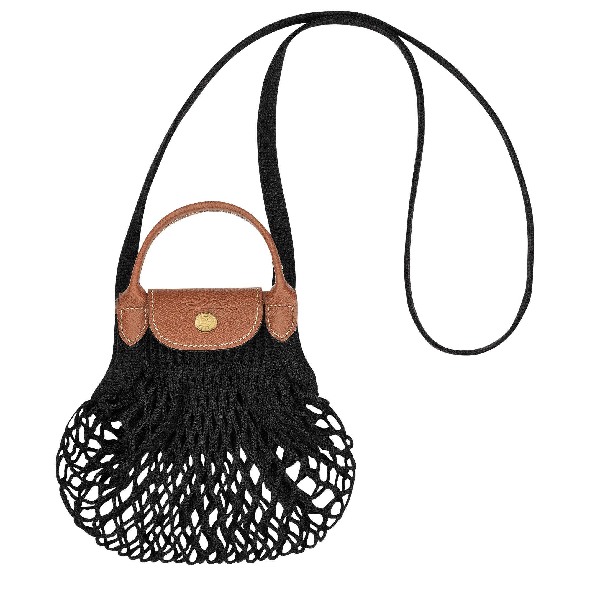 Long Champ Longchamp Le Pliage Filet XS Mesh bag Black