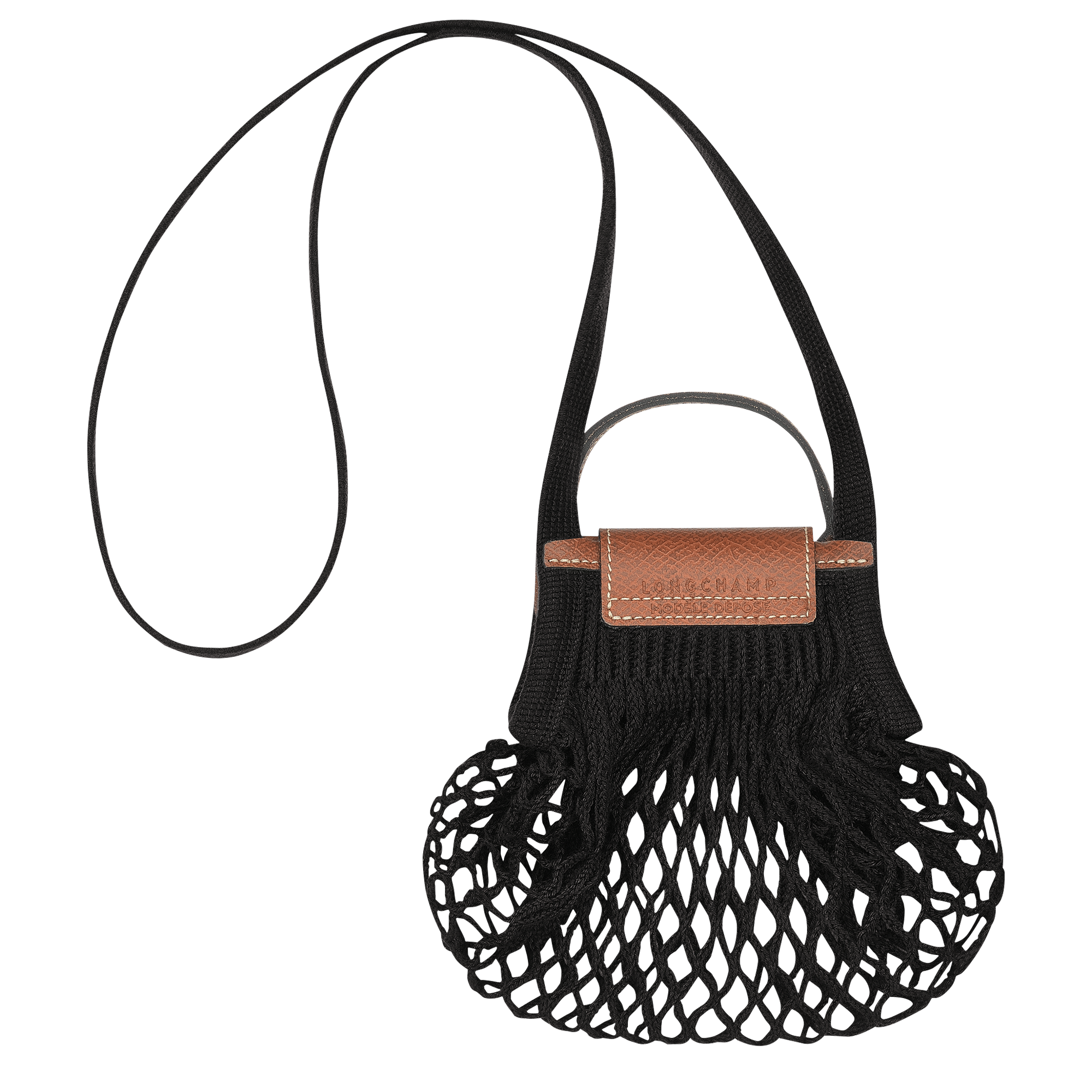 Long Champ Longchamp Le Pliage Filet XS Mesh bag Black