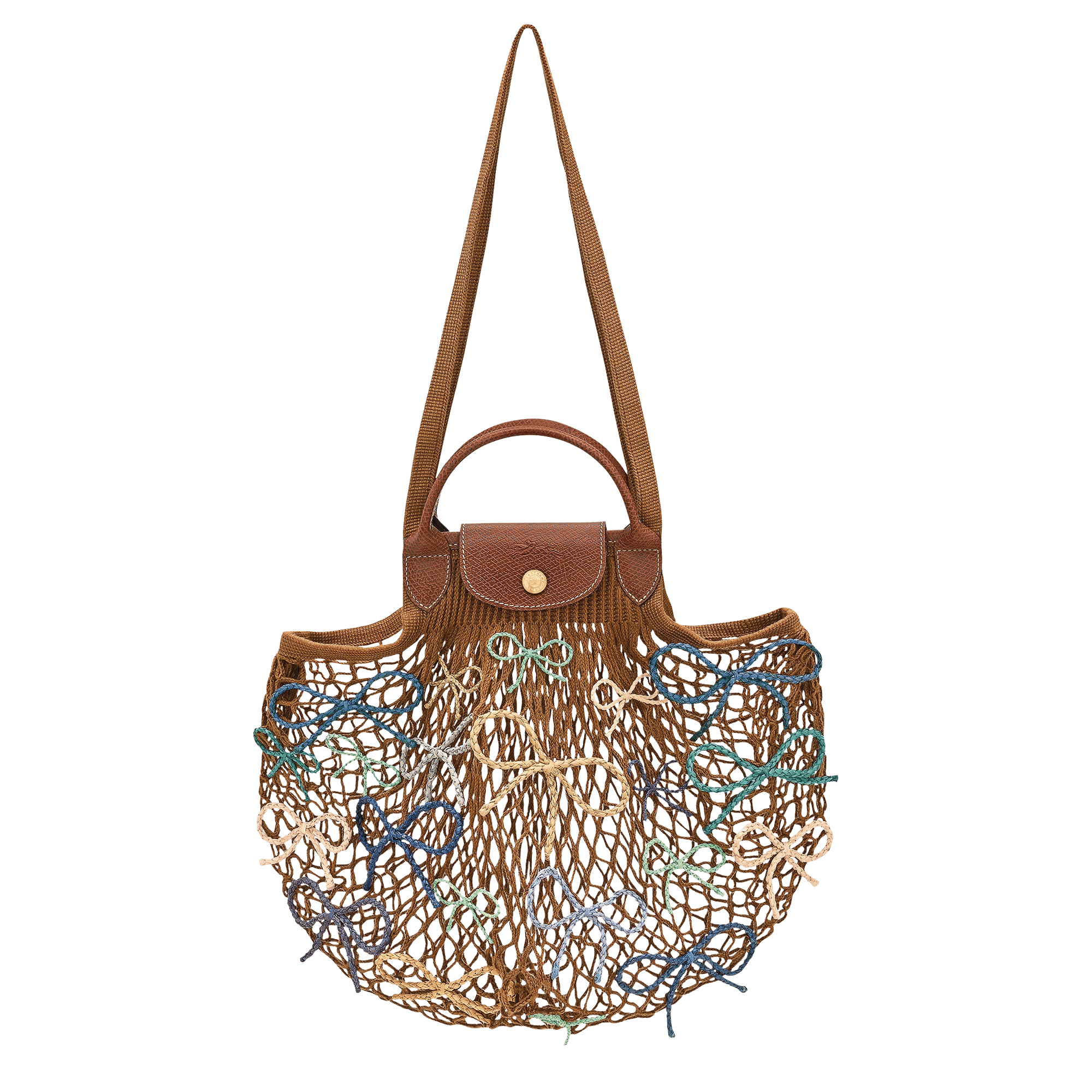 Long Champ Longchamp Le Pliage Collection L Mesh bag Tobacco
