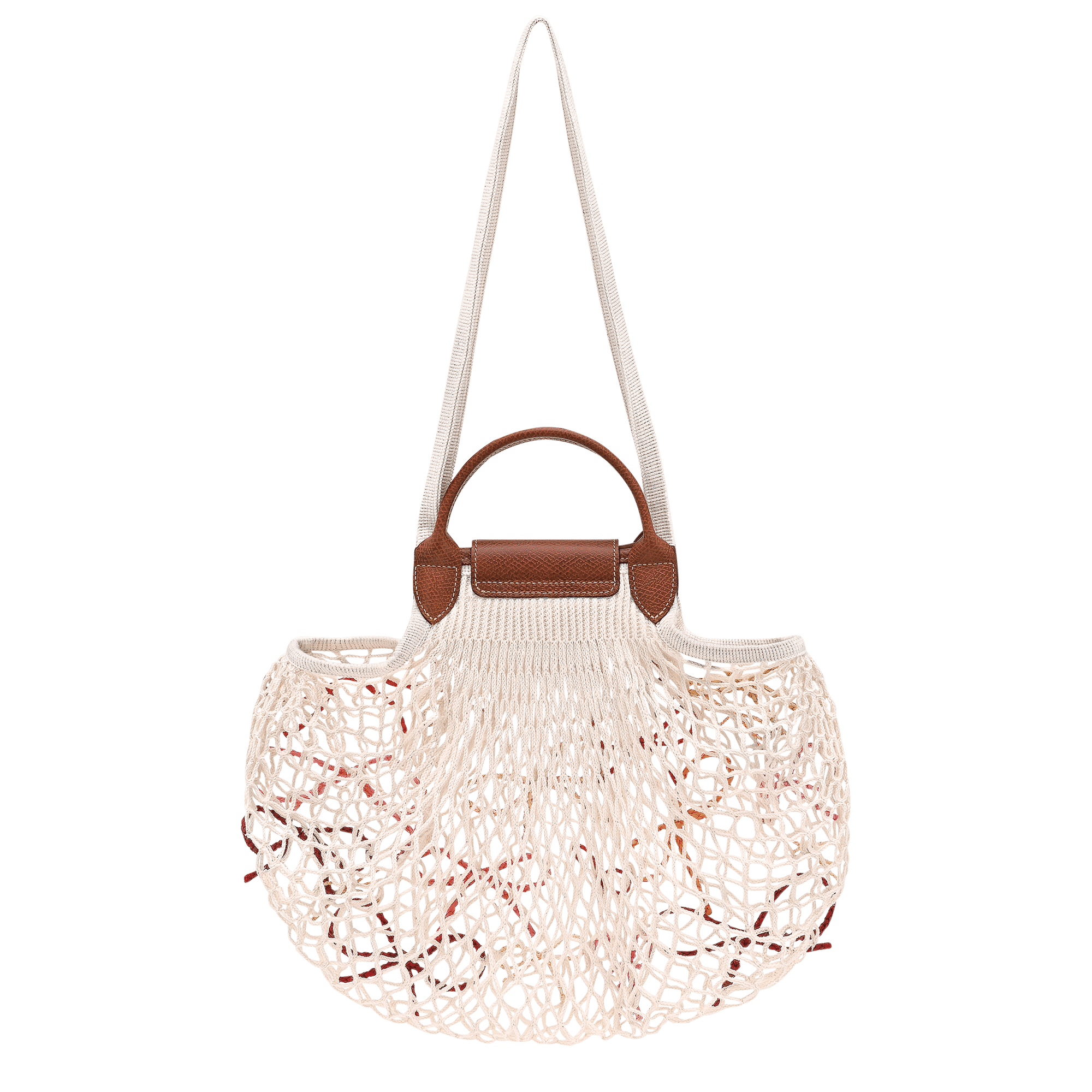Long Champ Longchamp Le Pliage Collection L Mesh bag Ecru