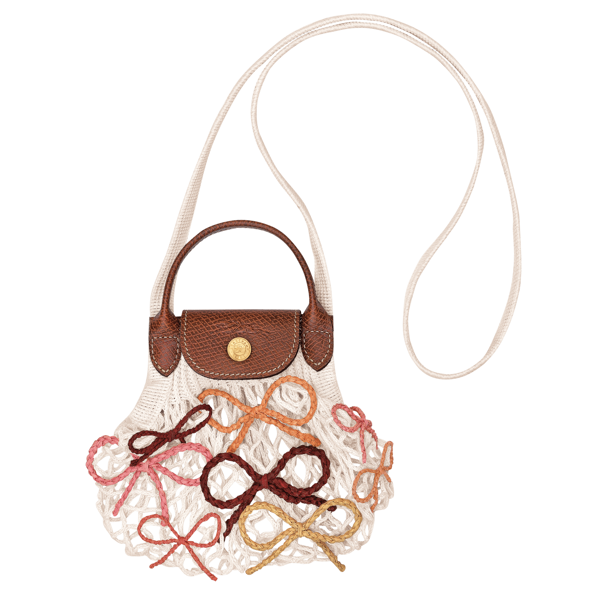 Long Champ Longchamp Le Pliage Collection XS Mesh bag Ecru