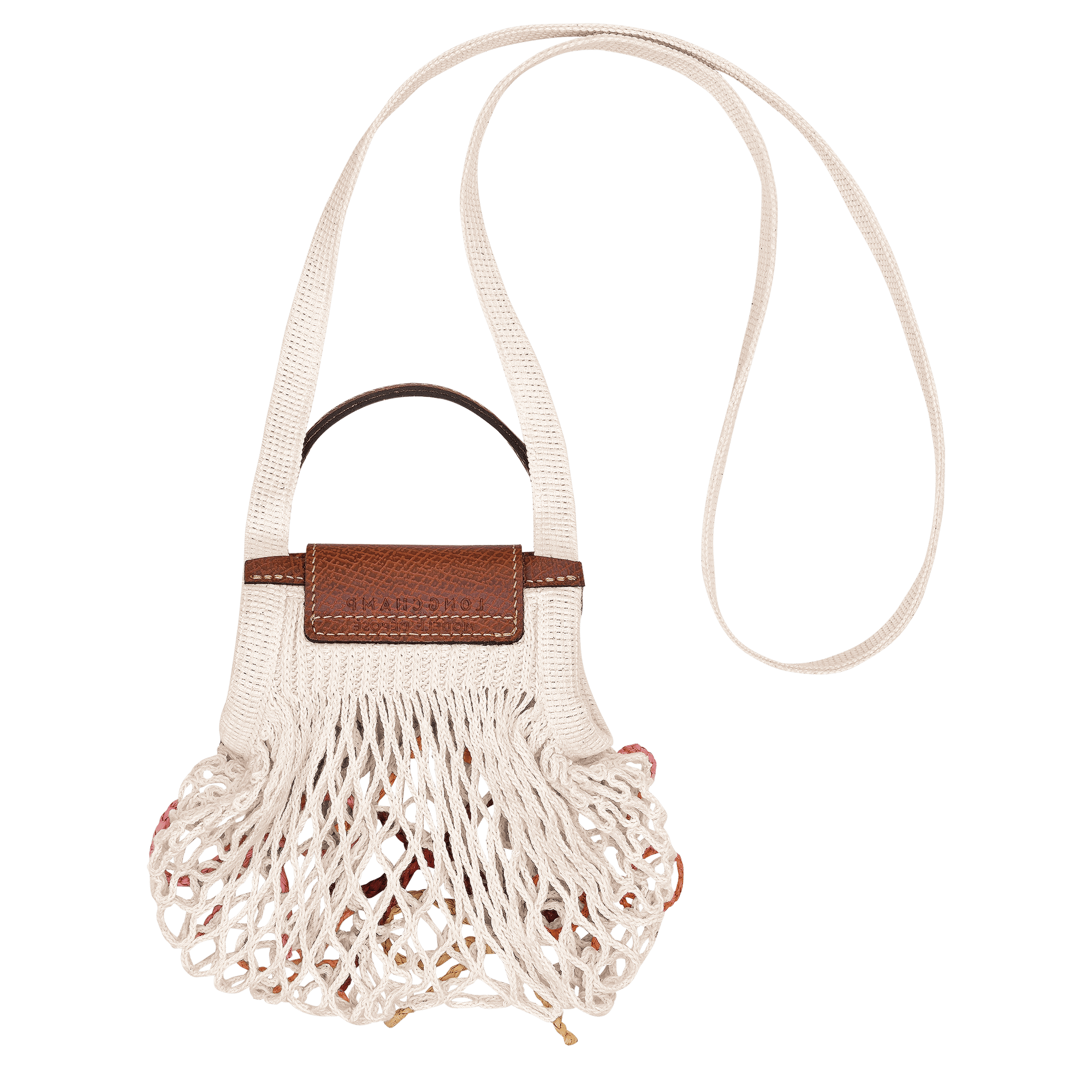 Long Champ Longchamp Le Pliage Collection XS Mesh bag Ecru