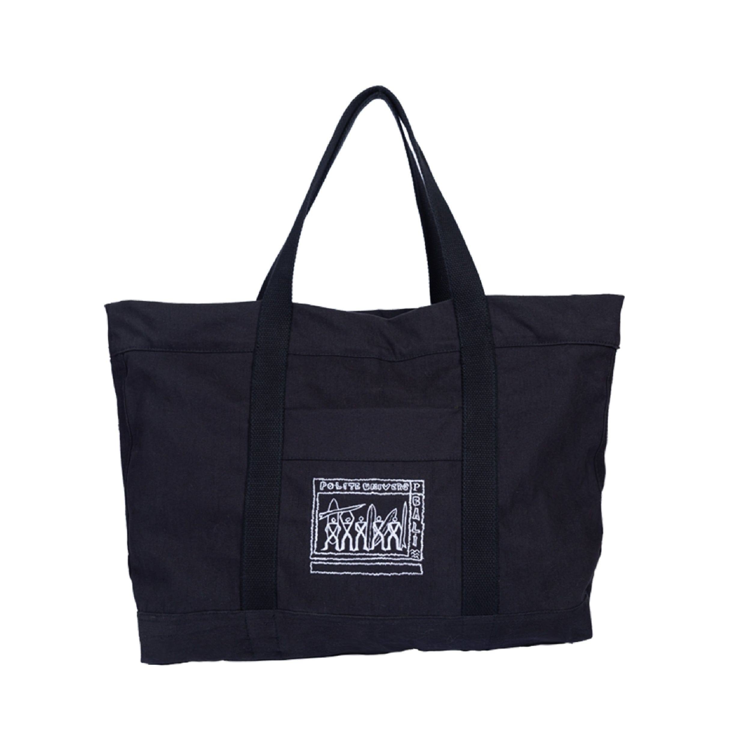 Politeunivers Anak Surf Bali Lightweight Totebag - Black/White