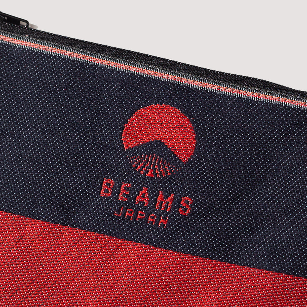 Beams Japan TAKATA FLAT DENIM POUCH - Red