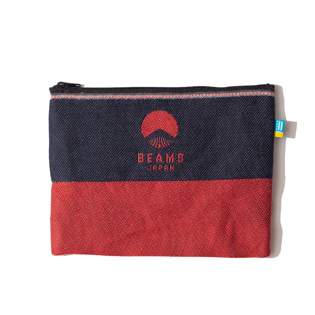 Beams Japan TAKATA FLAT DENIM POUCH - Red