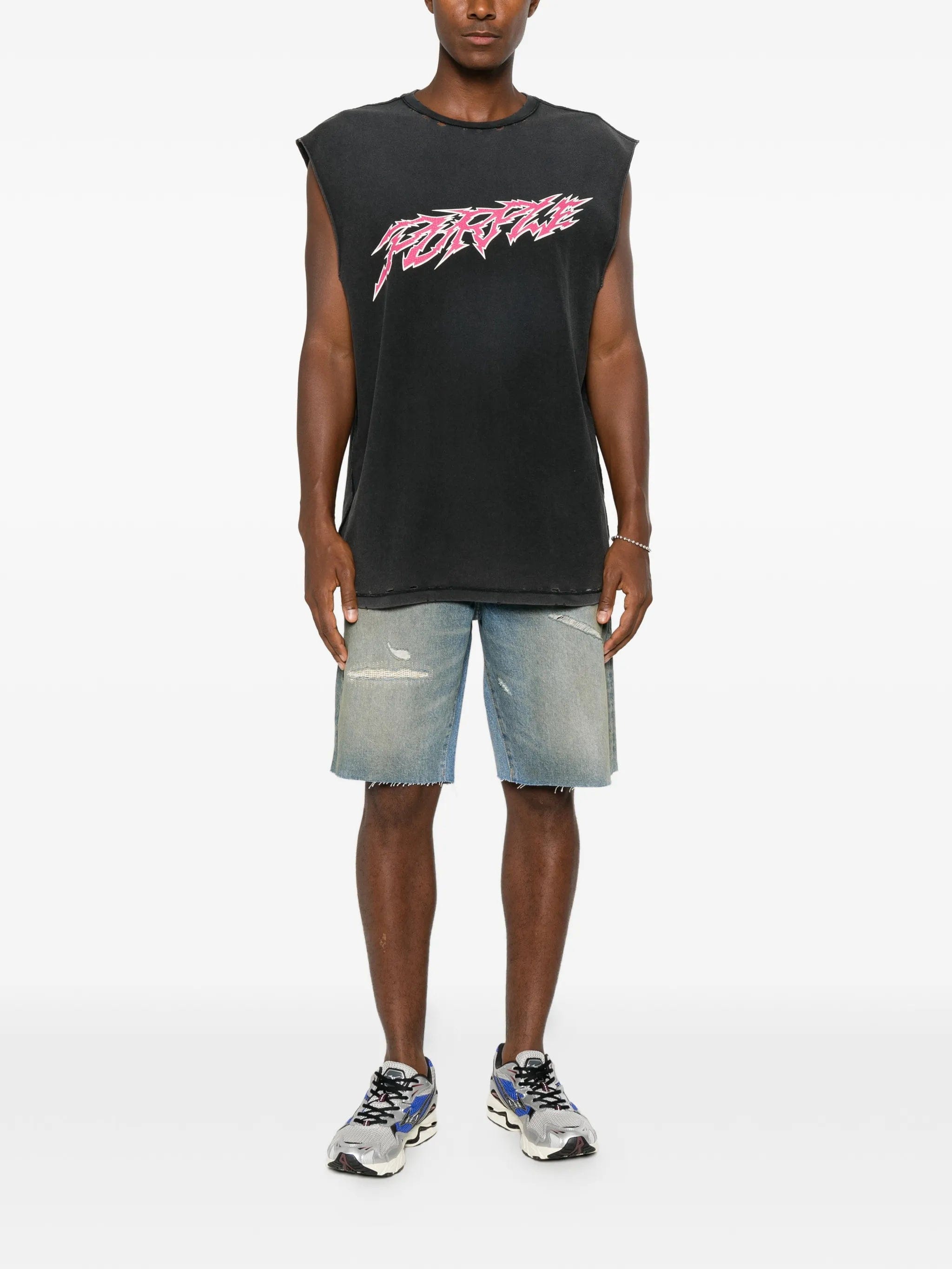 Purple Brand graphic - print distressed T - shirt
