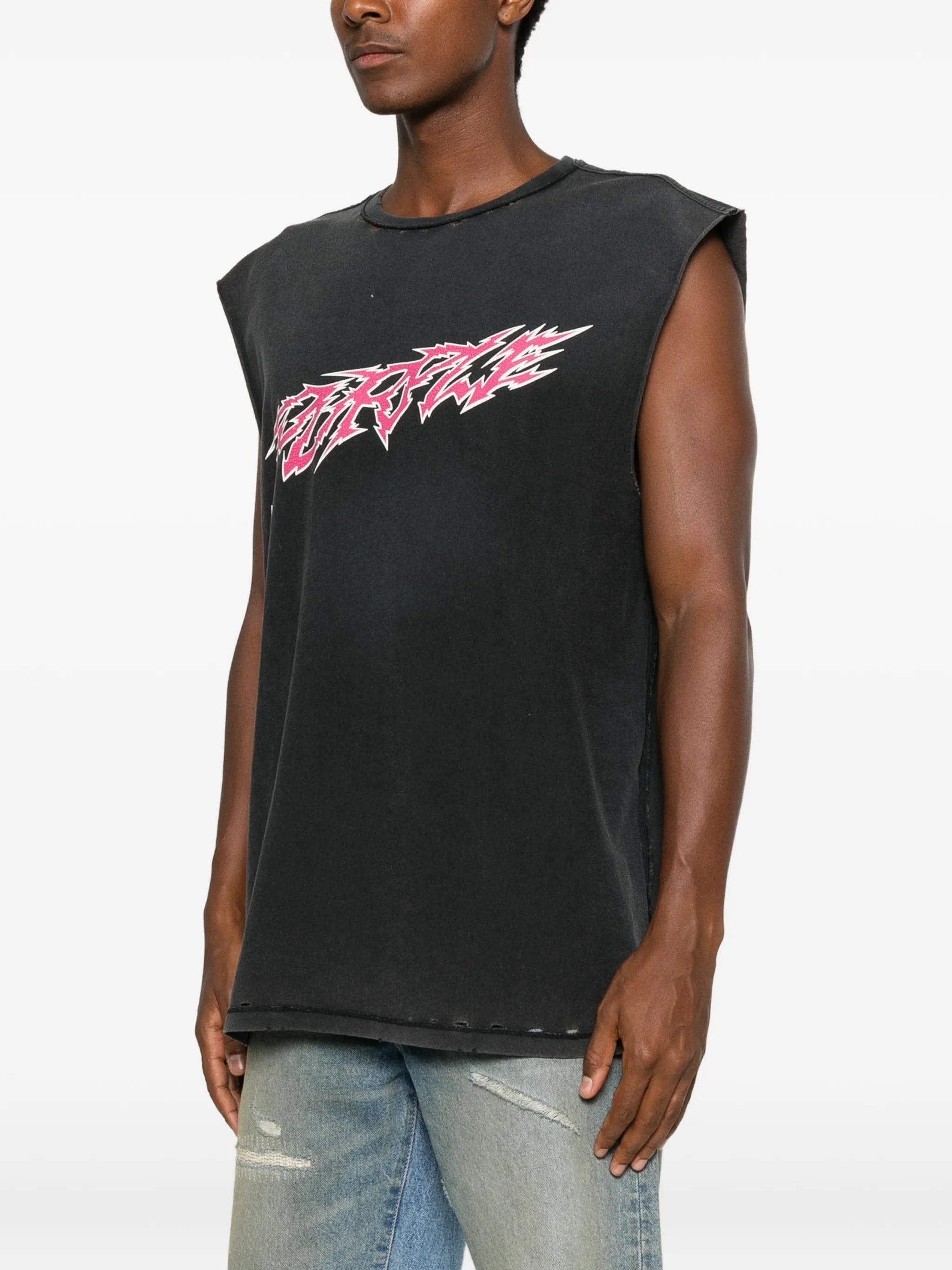 Purple Brand graphic - print distressed T - shirt