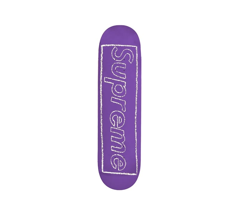 KAWS Supreme KAWS Chalk Logo Skateboard Deck Purple