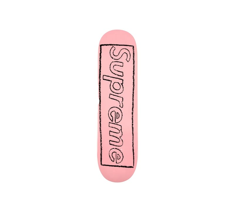 KAWS Supreme KAWS Chalk Logo Skateboard Deck Pink