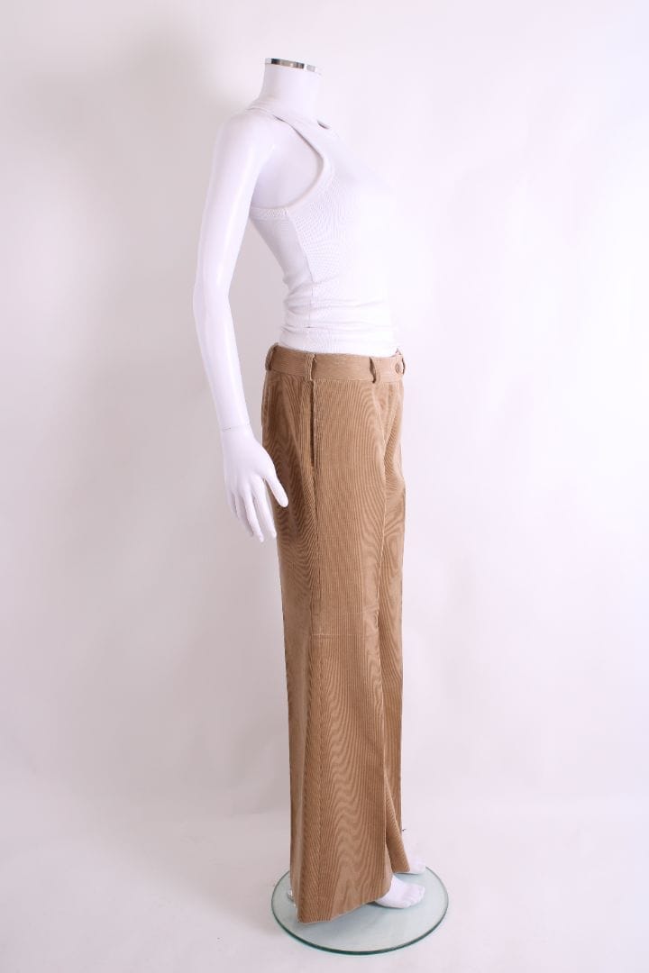 Chloe Cord Flare Trousers Beige 10