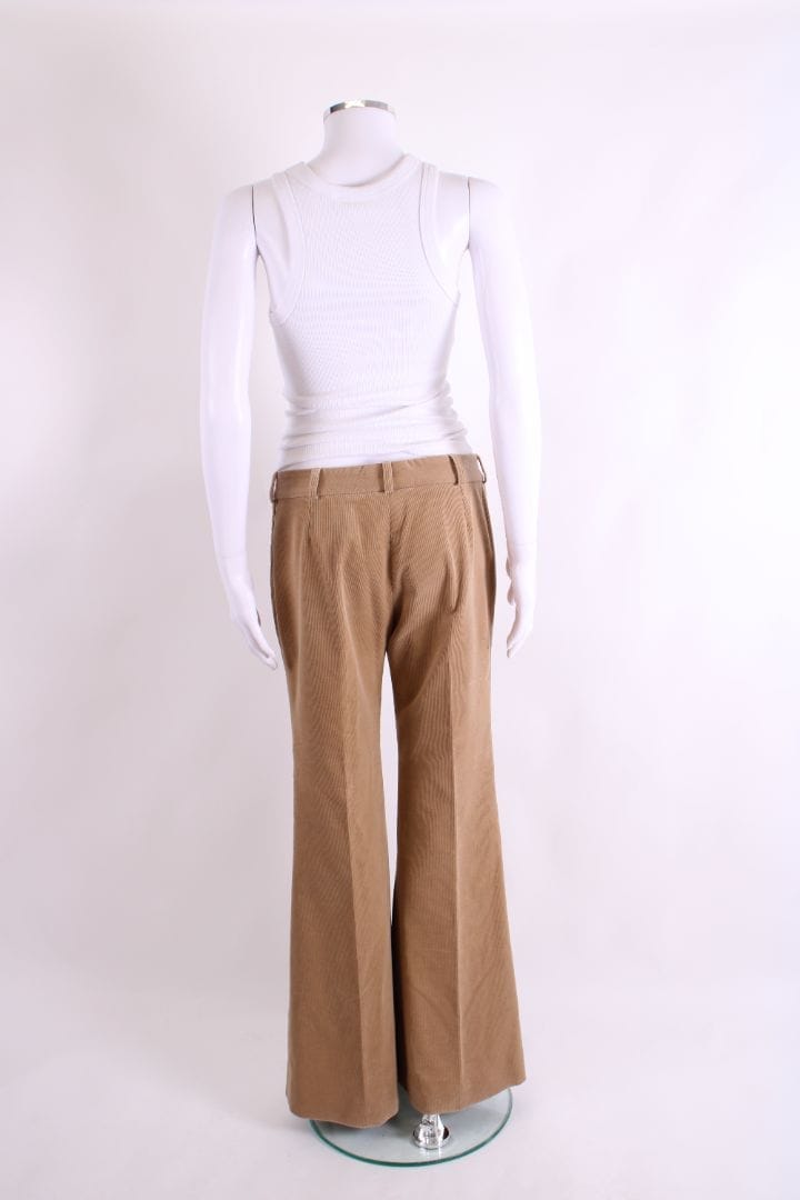 Chloe Cord Flare Trousers Beige 10