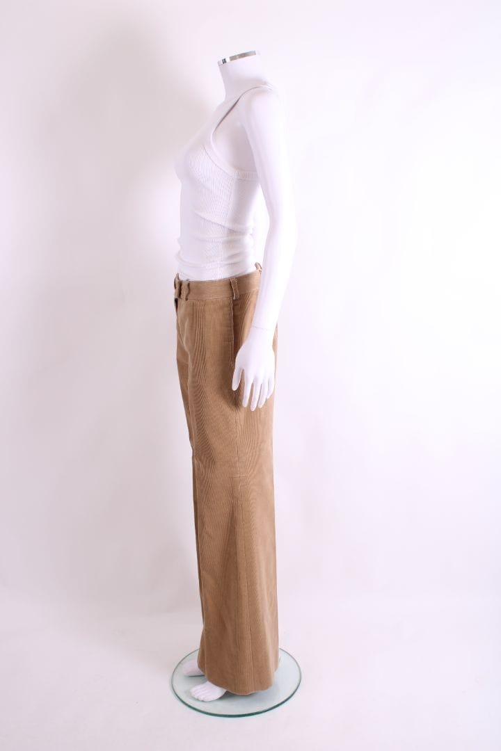 Chloe Cord Flare Trousers Beige 10