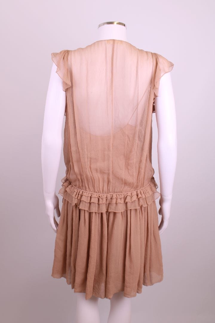 Chloe Drop Waist Bead Dress Nude 8