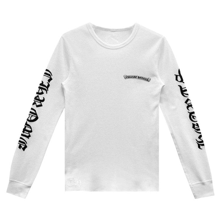 Chrome Hearts Scroll Logo Long-Sleeve Thermal T-Shirt White Price