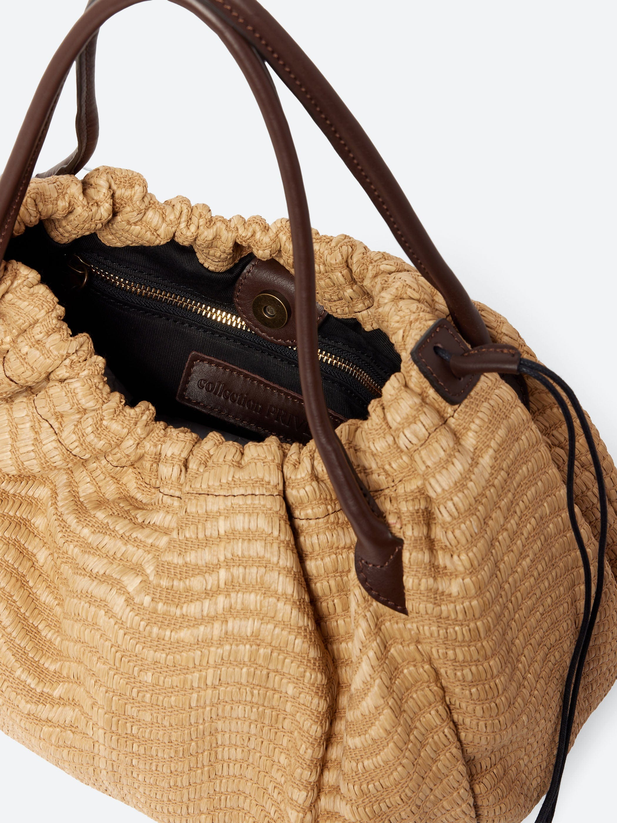 Collection PRIVÉE? Raffia Drawstring Bag