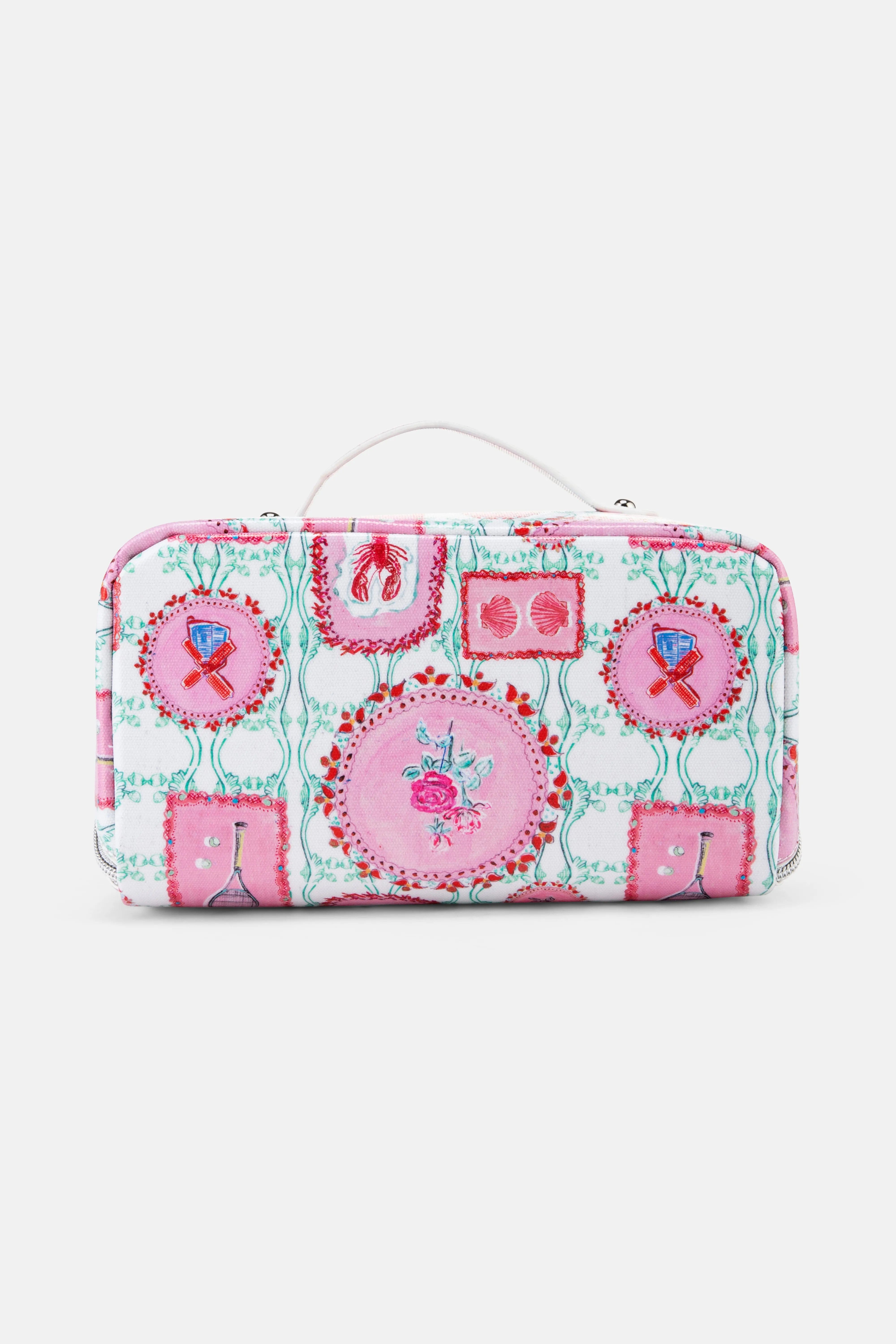 Jessica Russell Flint The Hamptons Large Cotton Cosmetic Bag In Pink