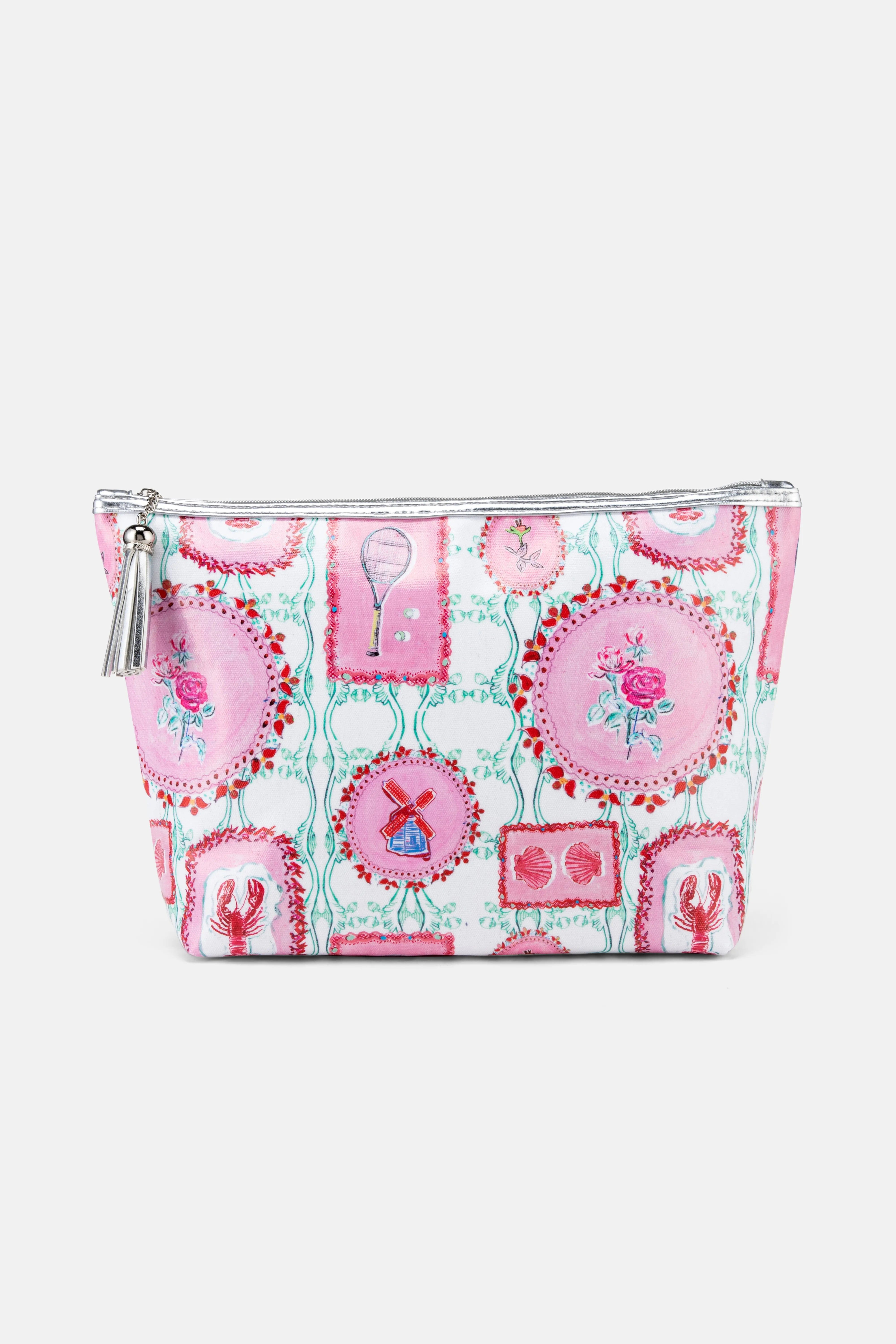 Jessica Russell Flint The Hamptons Giant Cotton Wash Bag In Pink