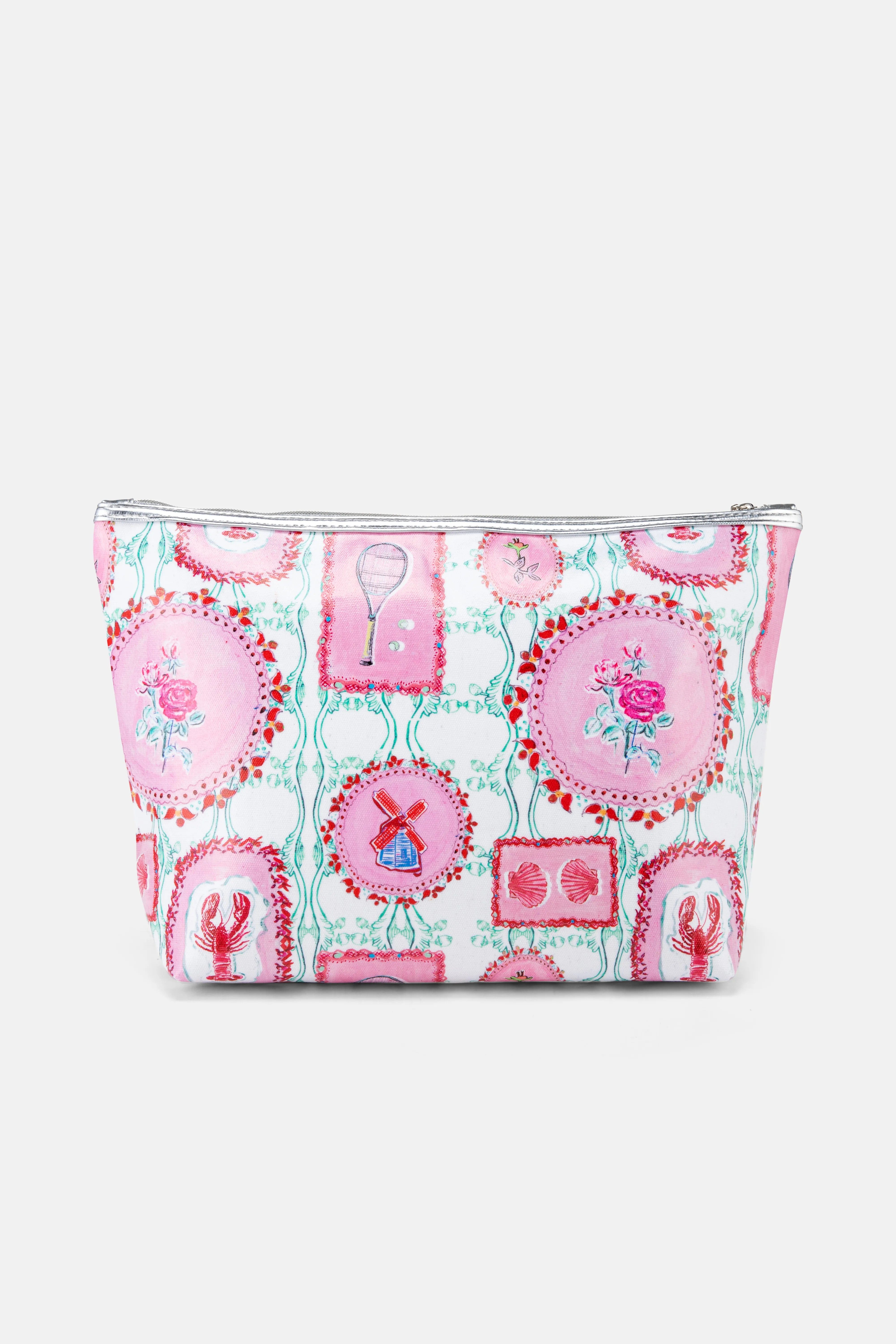 Jessica Russell Flint The Hamptons Giant Cotton Wash Bag In Pink