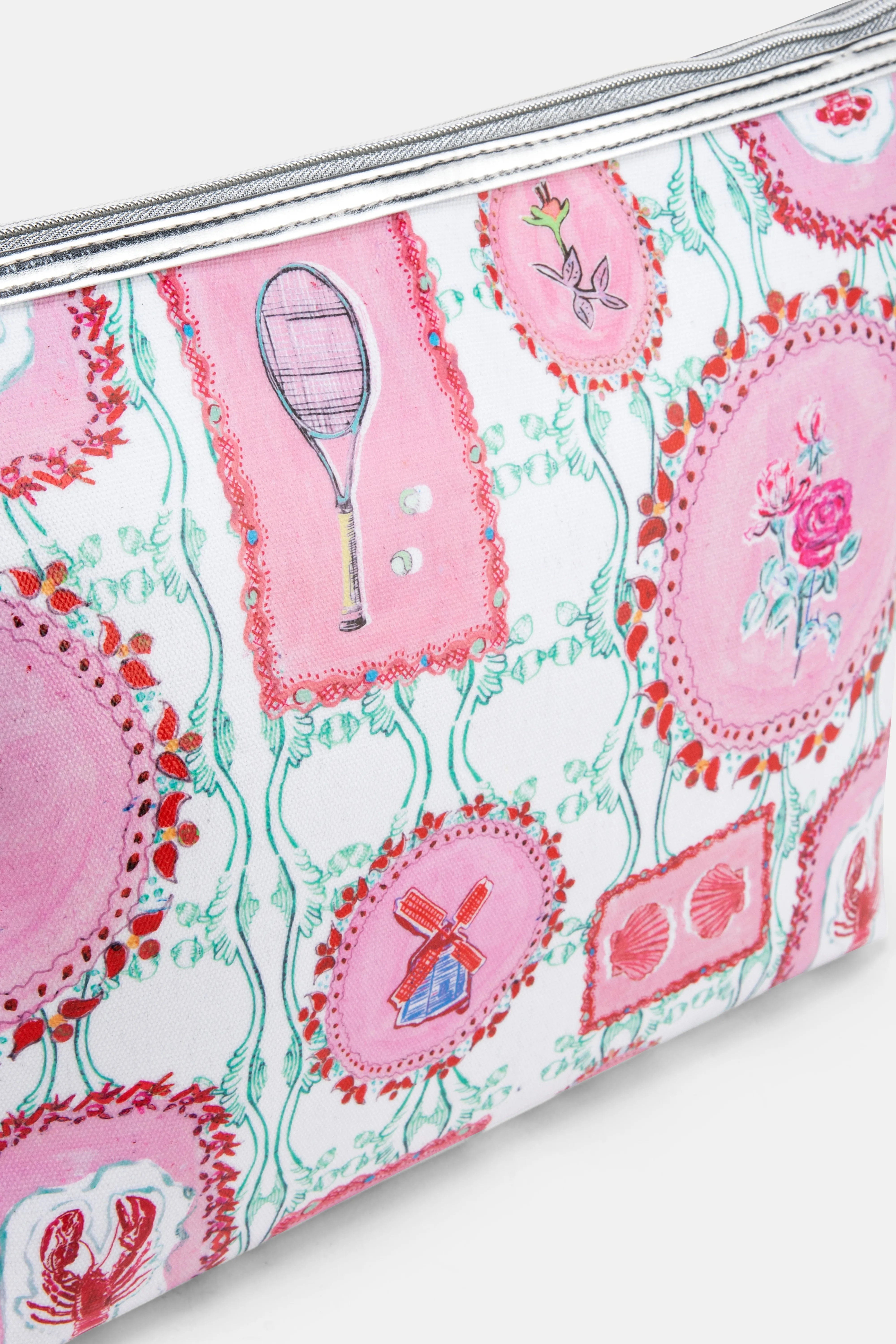 Jessica Russell Flint The Hamptons Giant Cotton Wash Bag In Pink