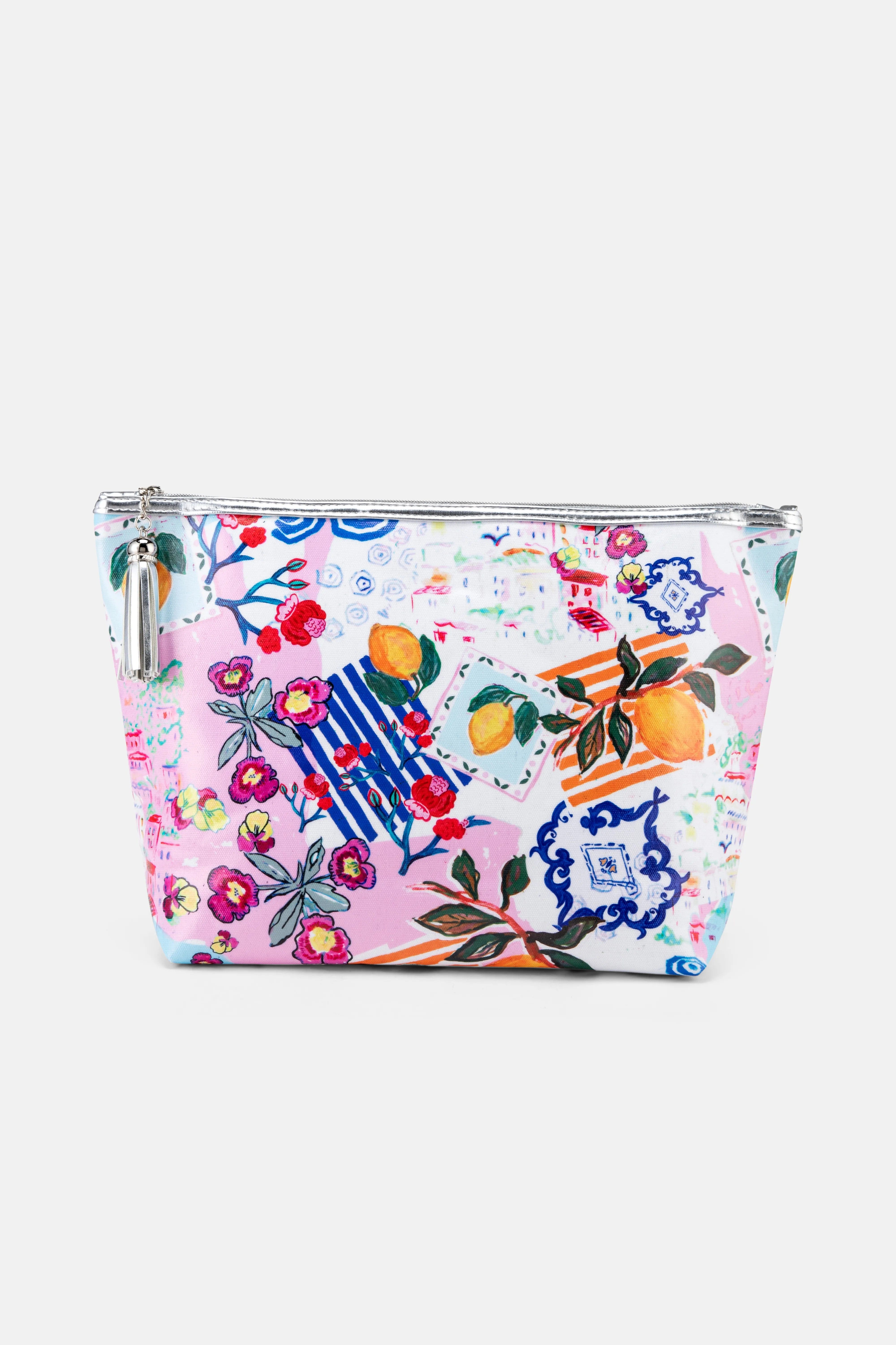 Jessica Russell Flint Amalfi Giant Cotton Wash Bag In Pink