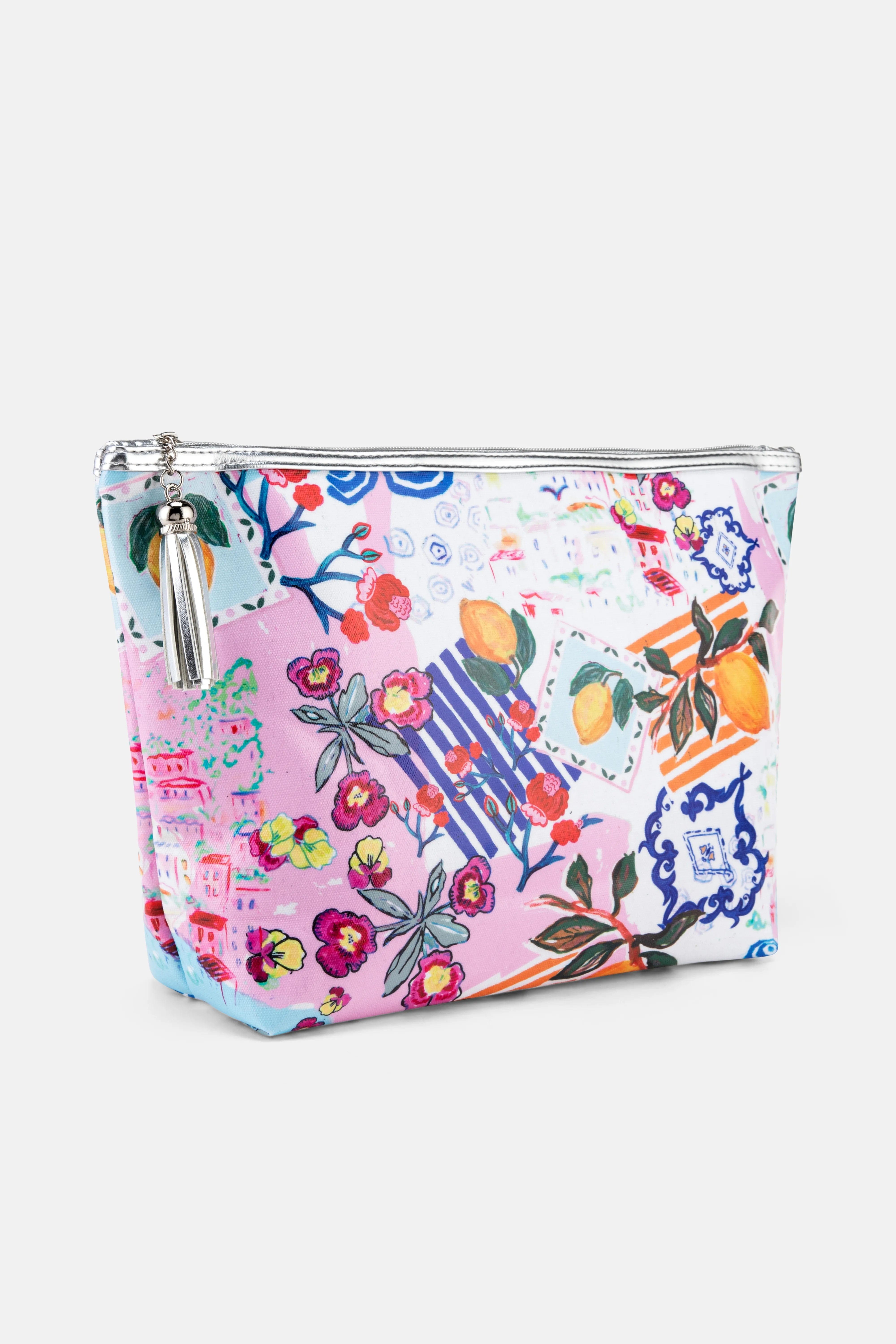 Jessica Russell Flint Amalfi Giant Cotton Wash Bag In Pink