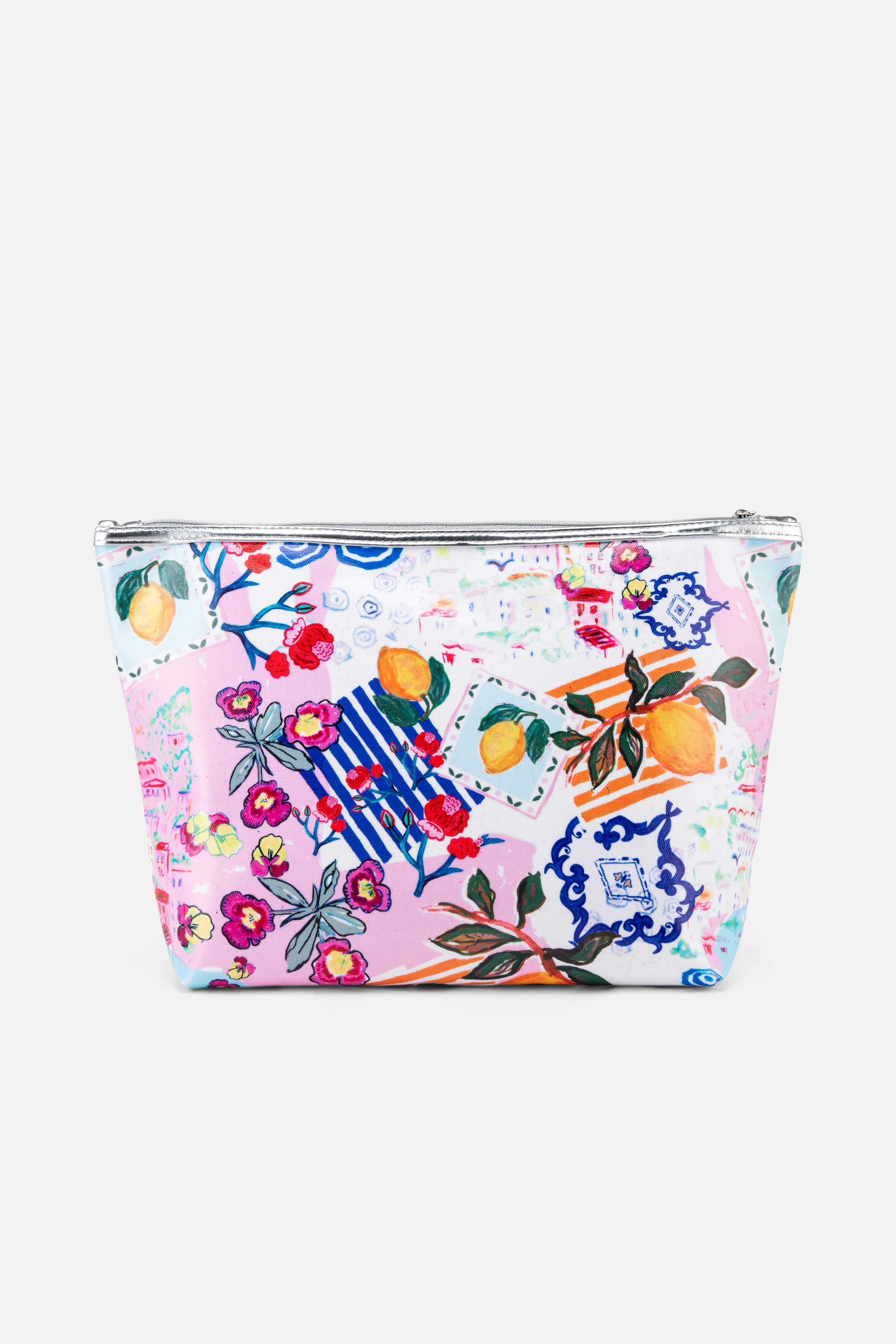 Jessica Russell Flint Amalfi Giant Cotton Wash Bag In Pink