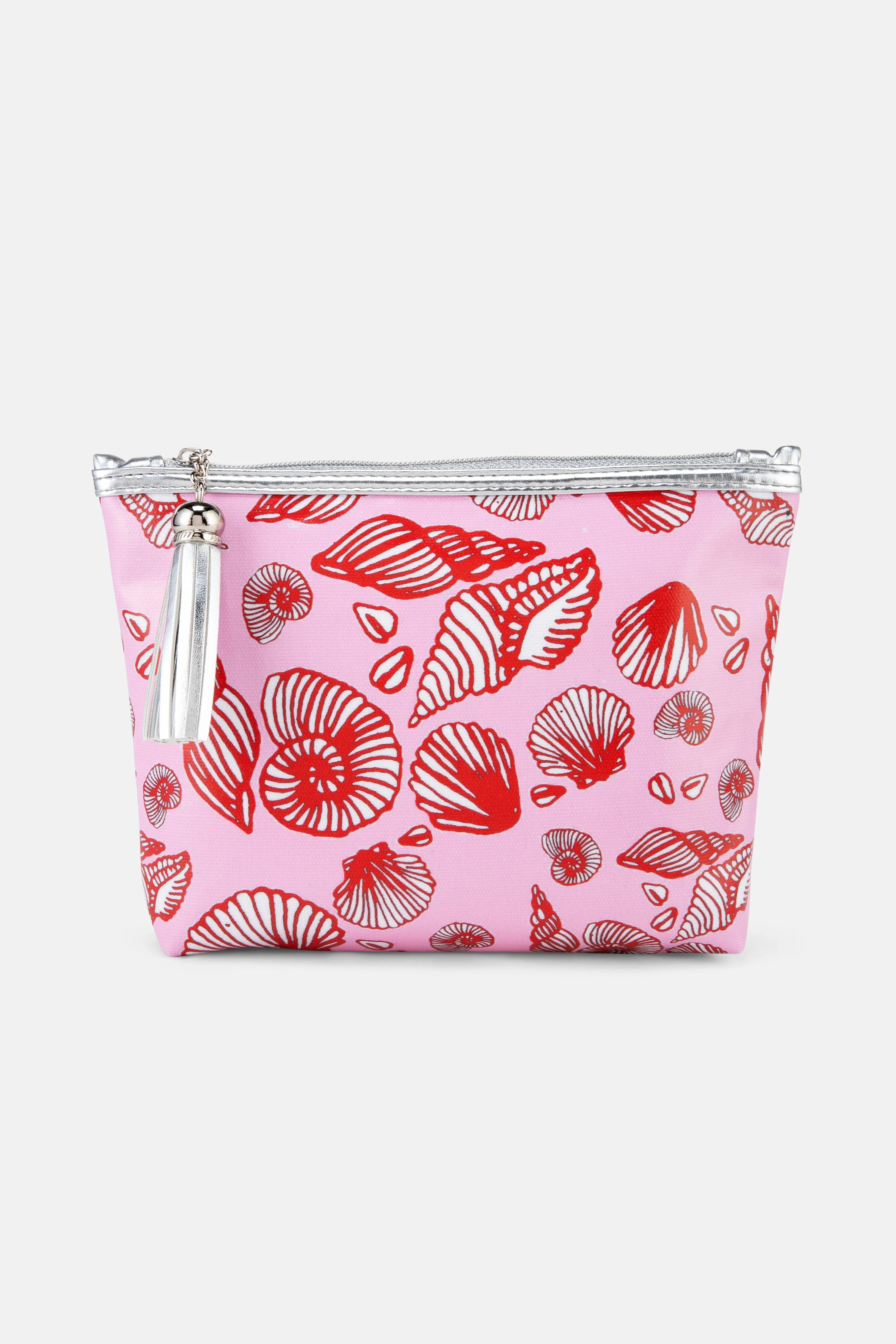 Jessica Russell Flint Underwater Coral Classic Cotton Make - Up Bag In Pink