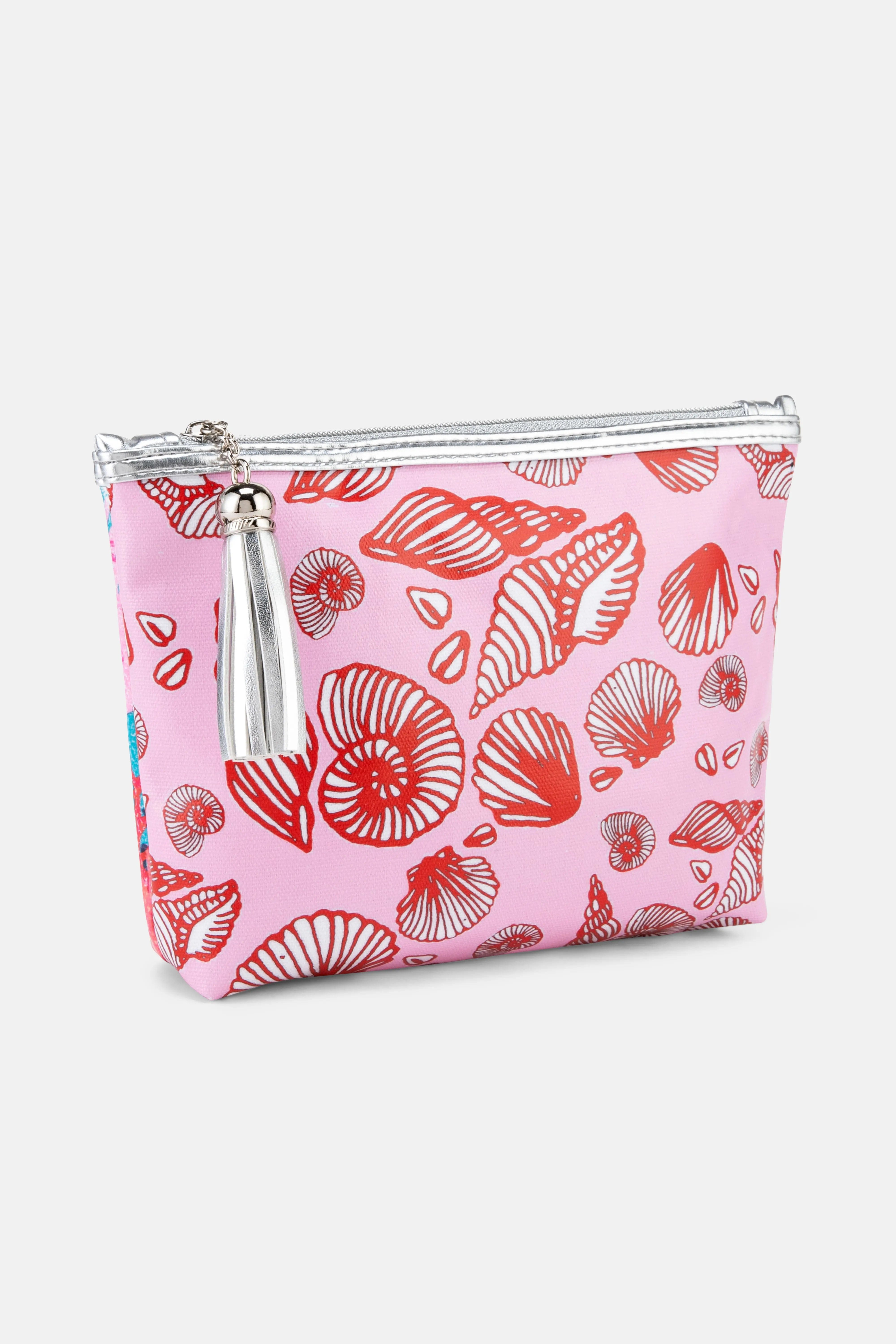 Jessica Russell Flint Underwater Coral Classic Cotton Make - Up Bag In Pink