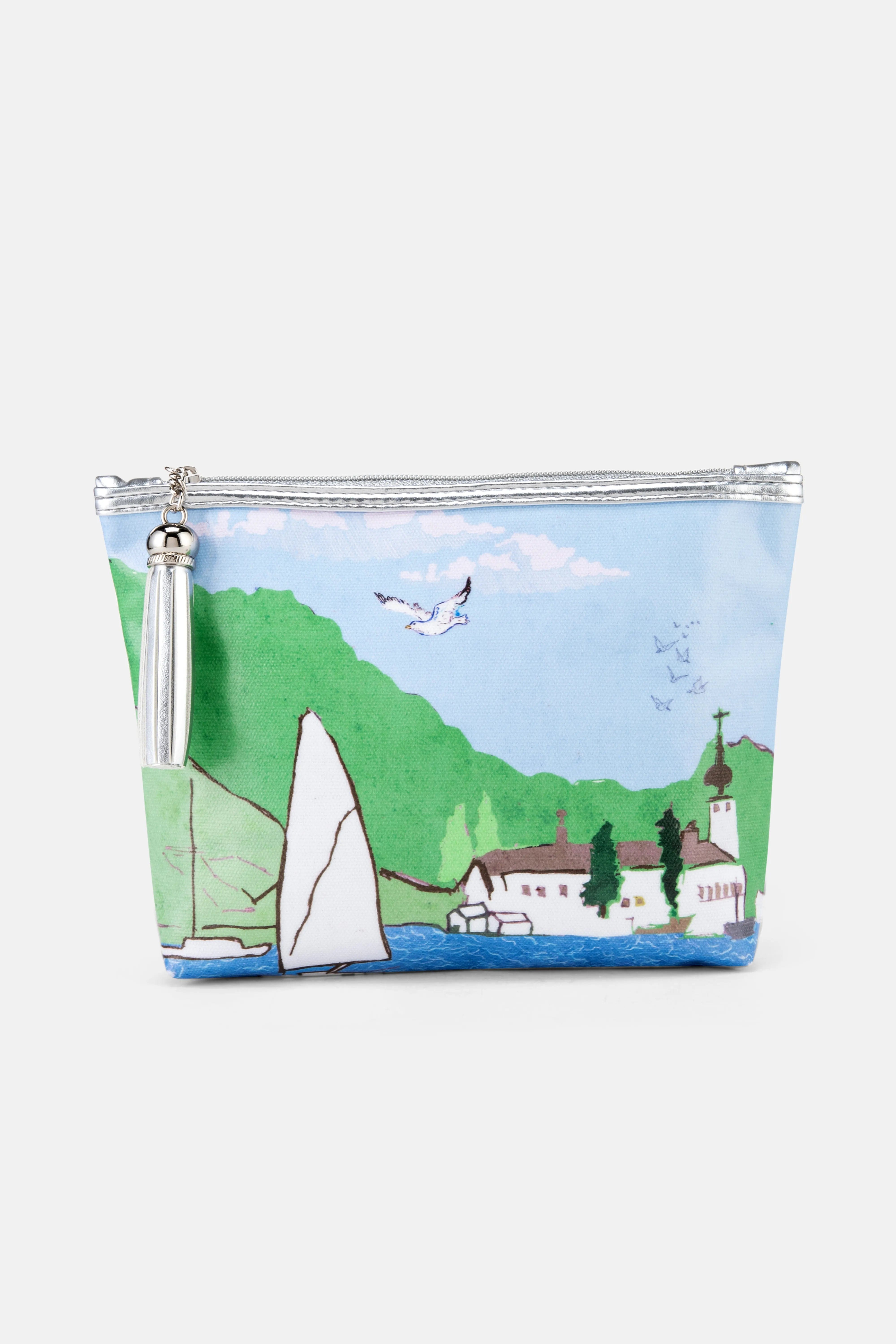 Jessica Russell Flint St Ives Classic Cotton Make - Up Bag In Blue