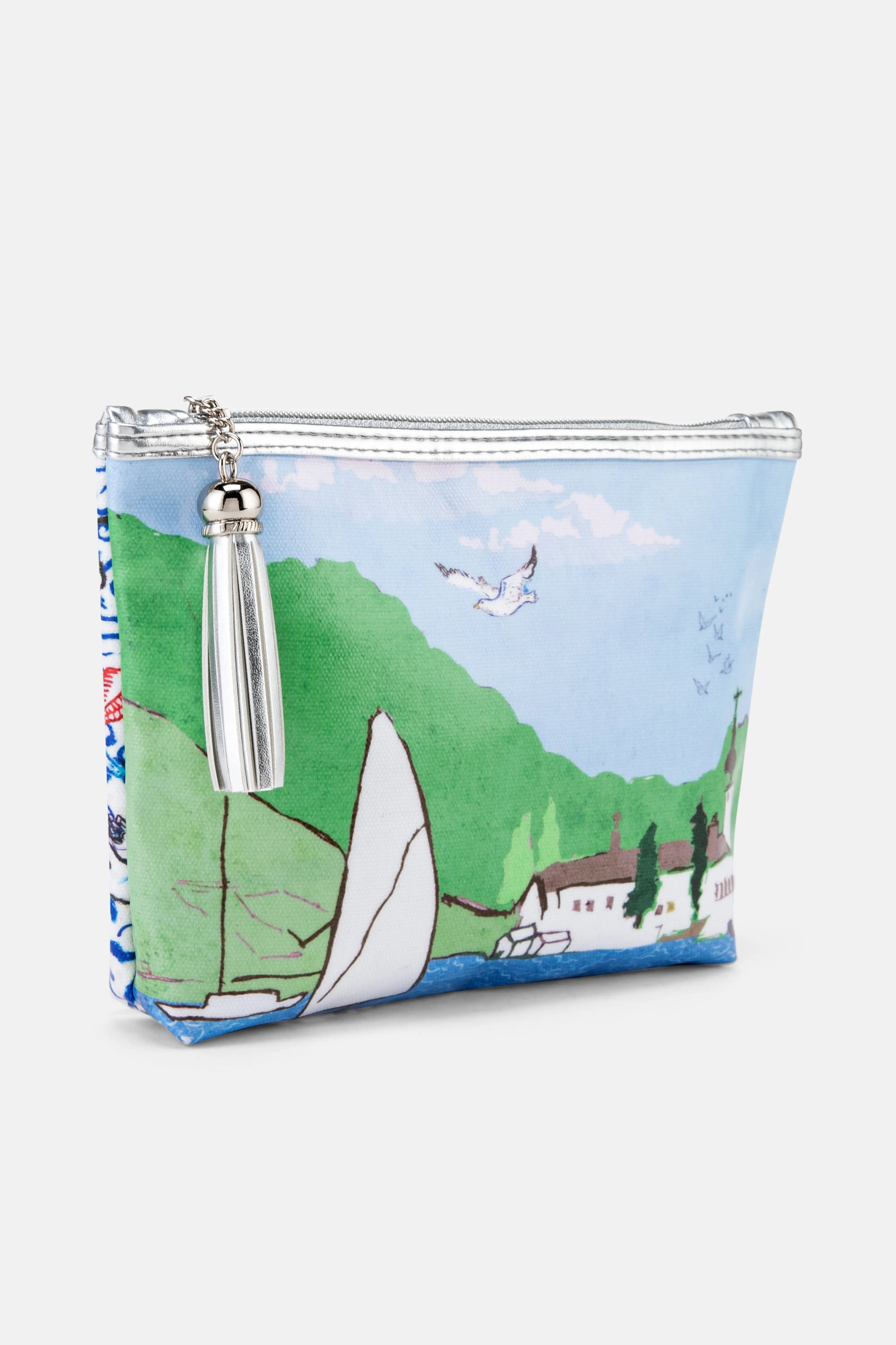Jessica Russell Flint St Ives Classic Cotton Make - Up Bag In Blue