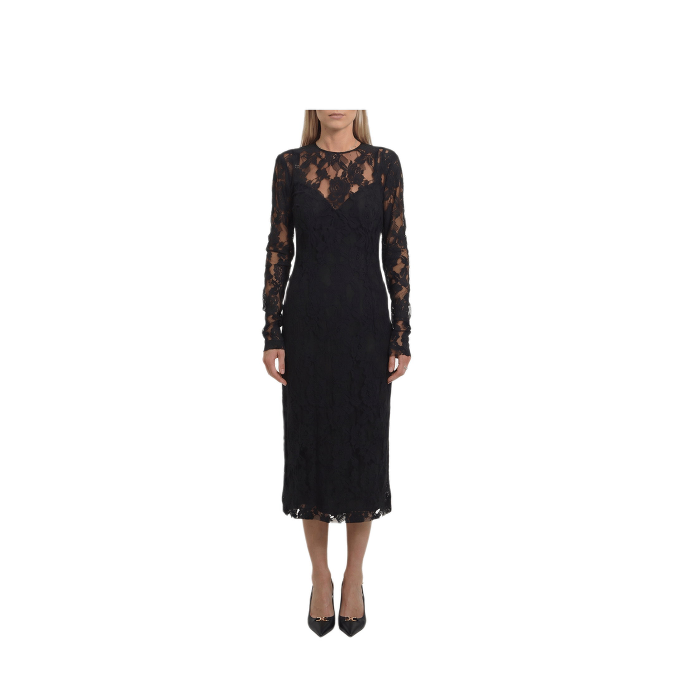 Dolce & Gabbana Black Midi Lace Dress