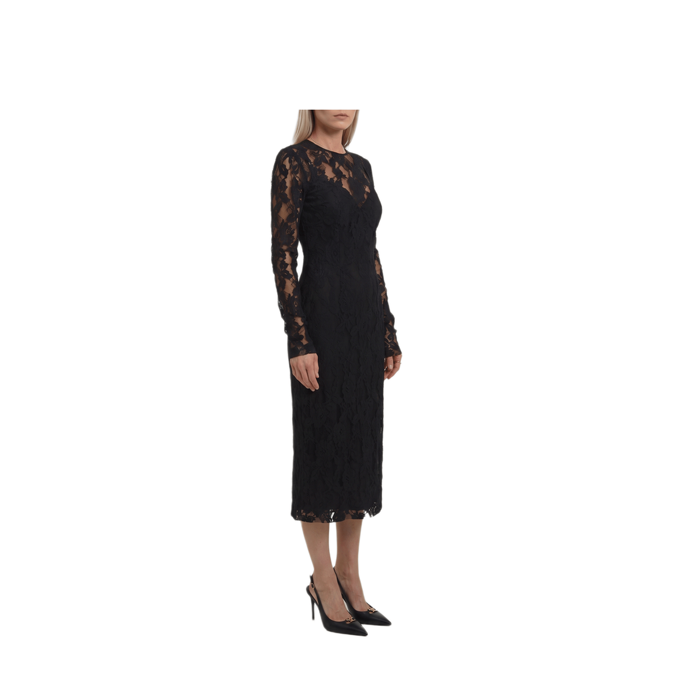 Dolce & Gabbana Black Midi Lace Dress