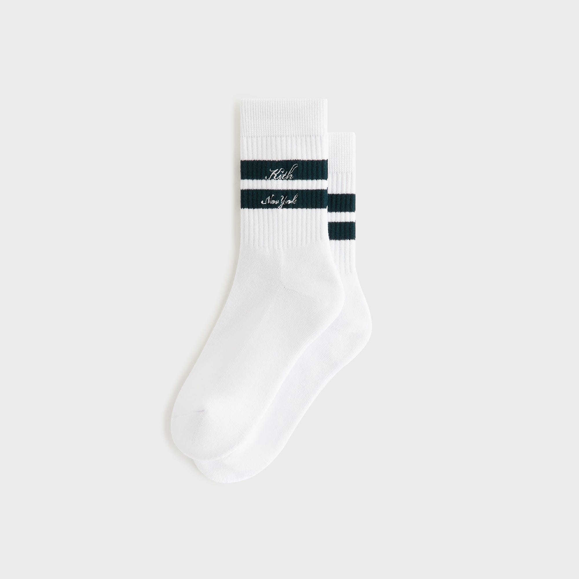 Kith Women Stripe Cotton Mid Crew Socks - White
