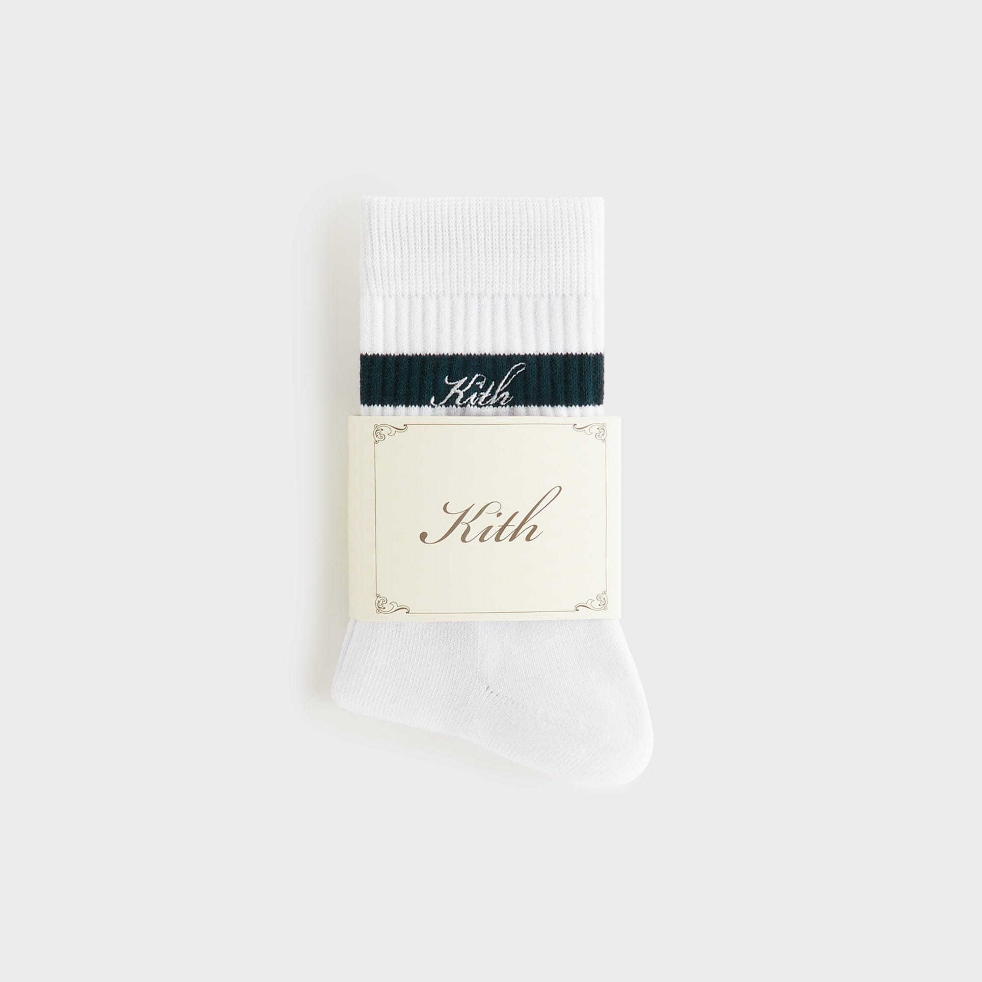 Kith Women Stripe Cotton Mid Crew Socks - White