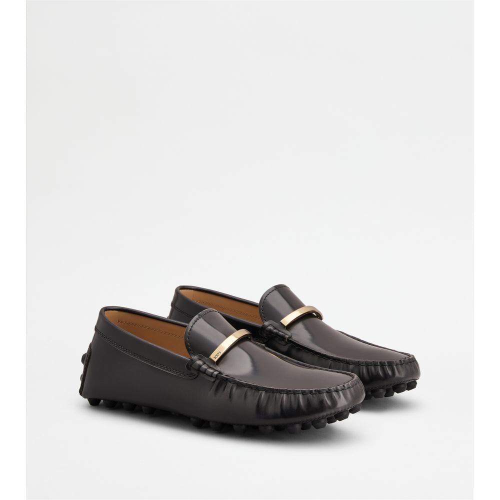 Tod's Tods Gommino Bubble Loafers In Leather Grey Mens