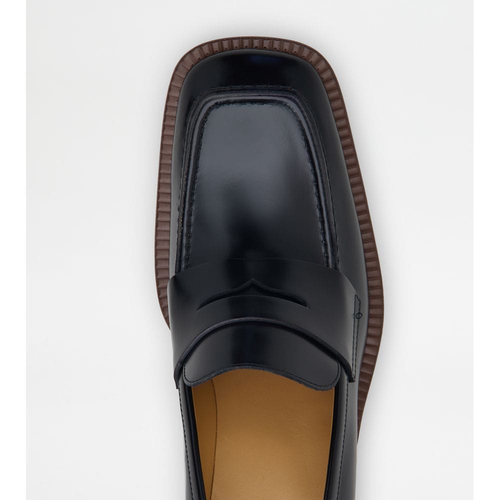 Tod's Tods Platform Loafers In Leather Black Womens