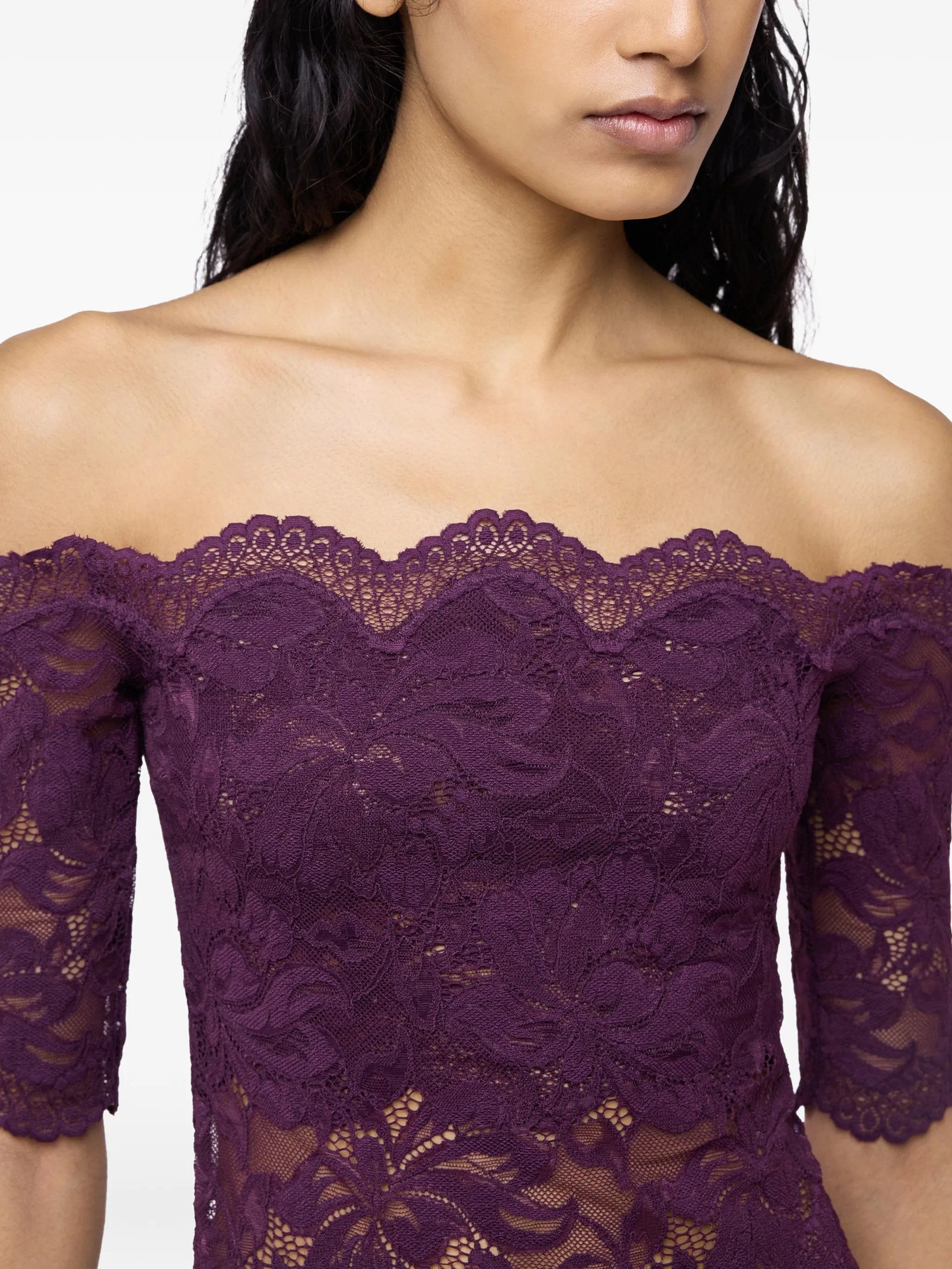 Rabanne layered - lace off - shoulder top