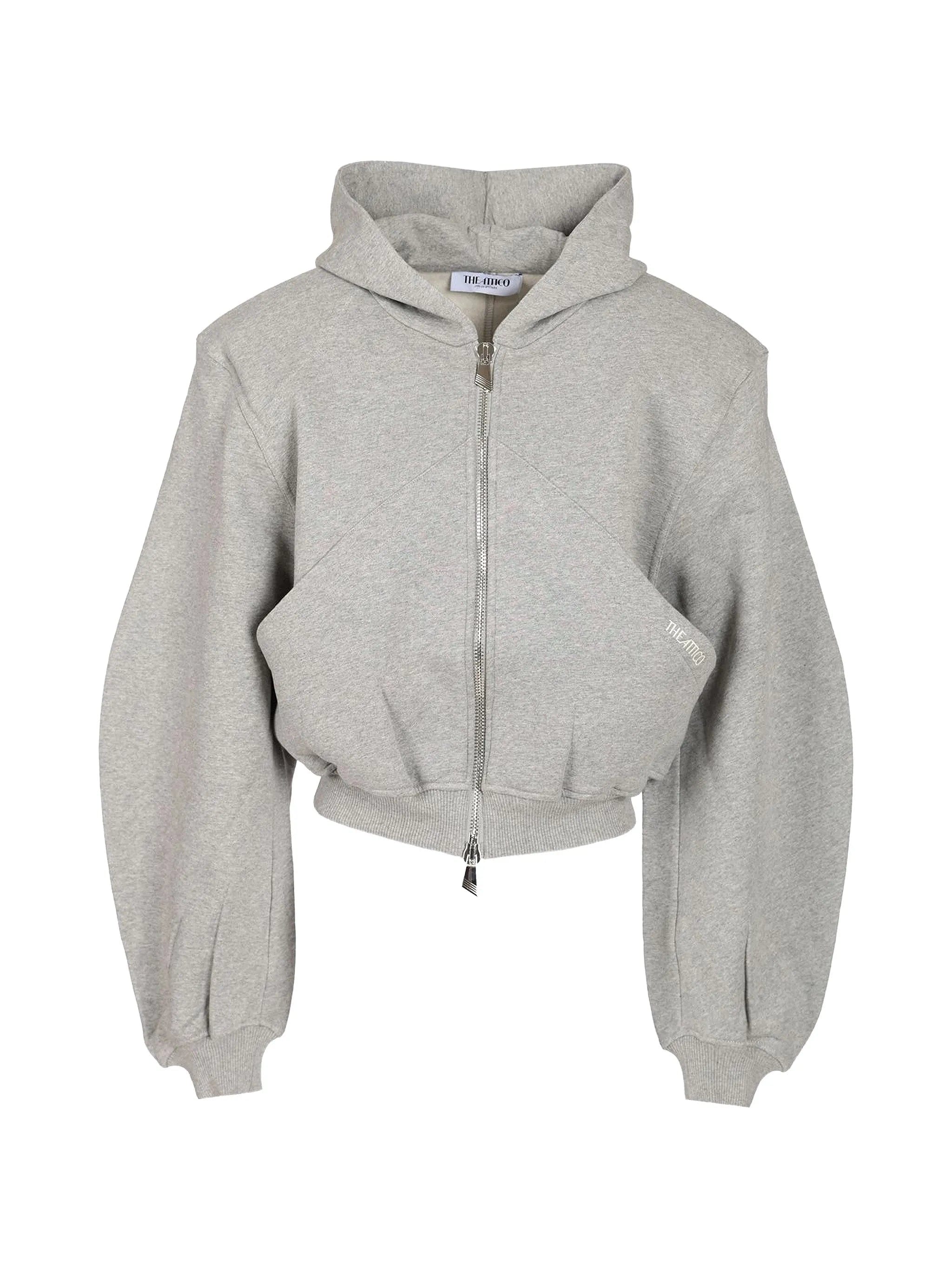 The Attico logo - embroidered zip - up hoodie