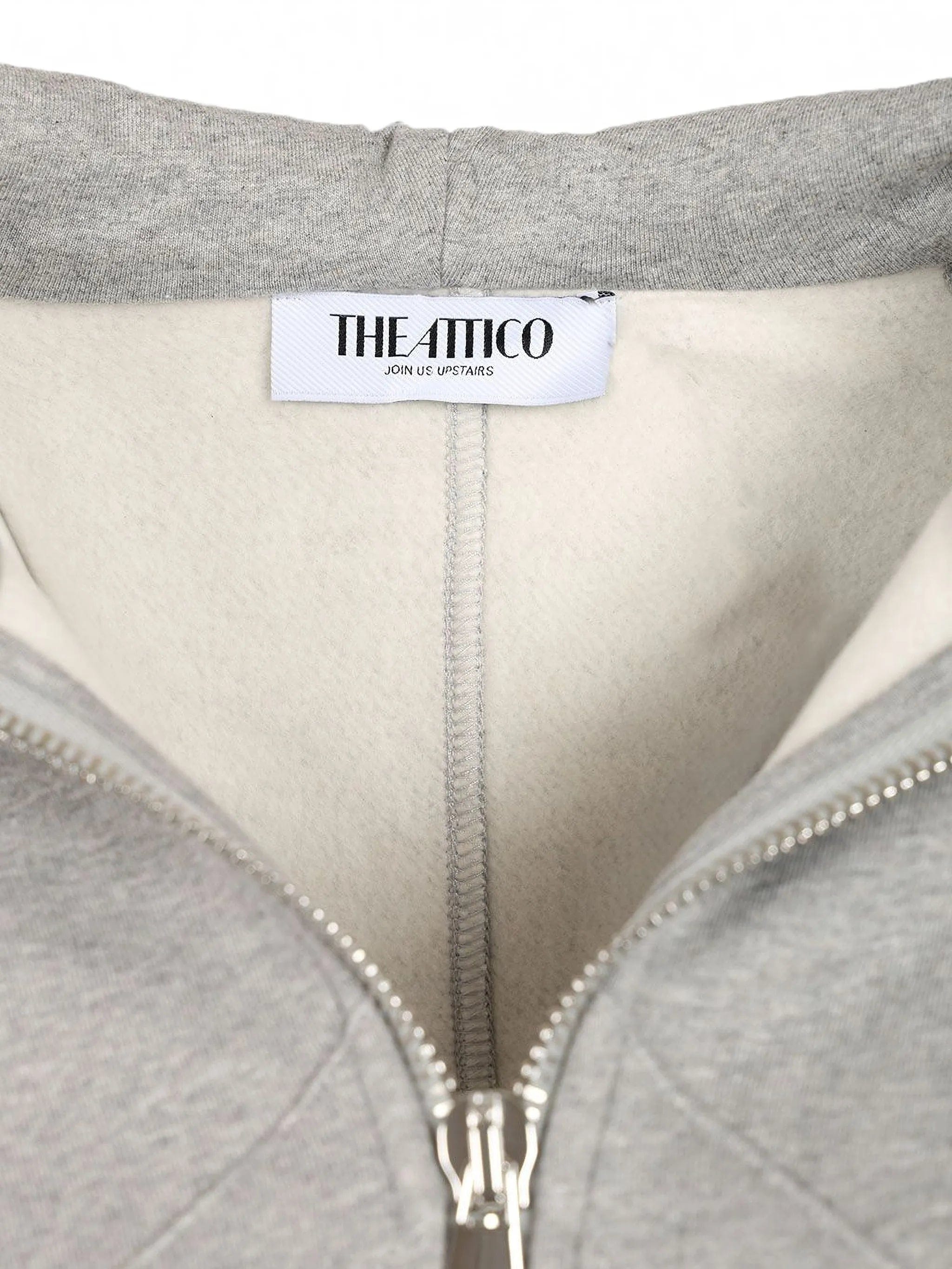 The Attico logo - embroidered zip - up hoodie