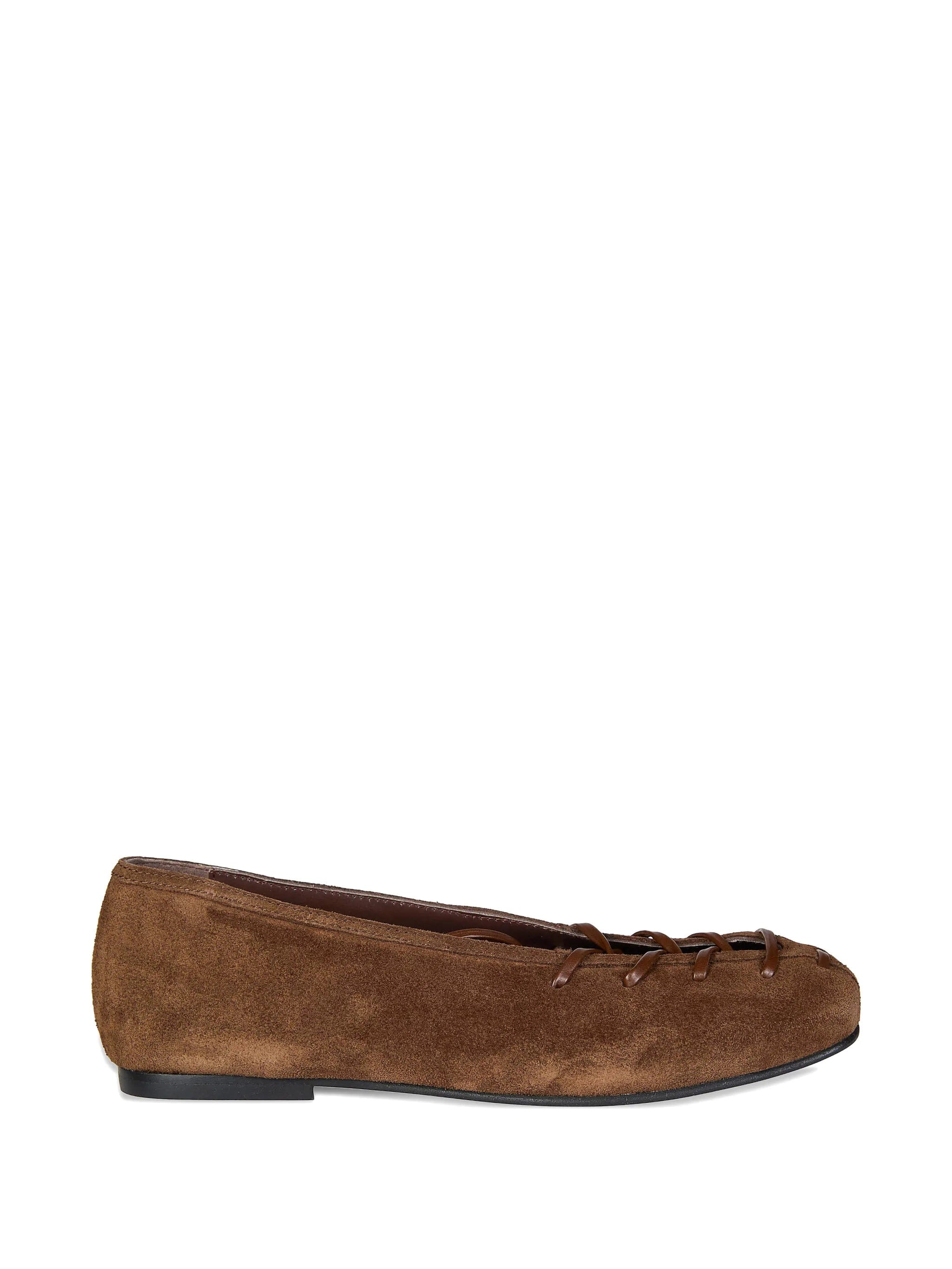 Alohas laced suede ballet flats