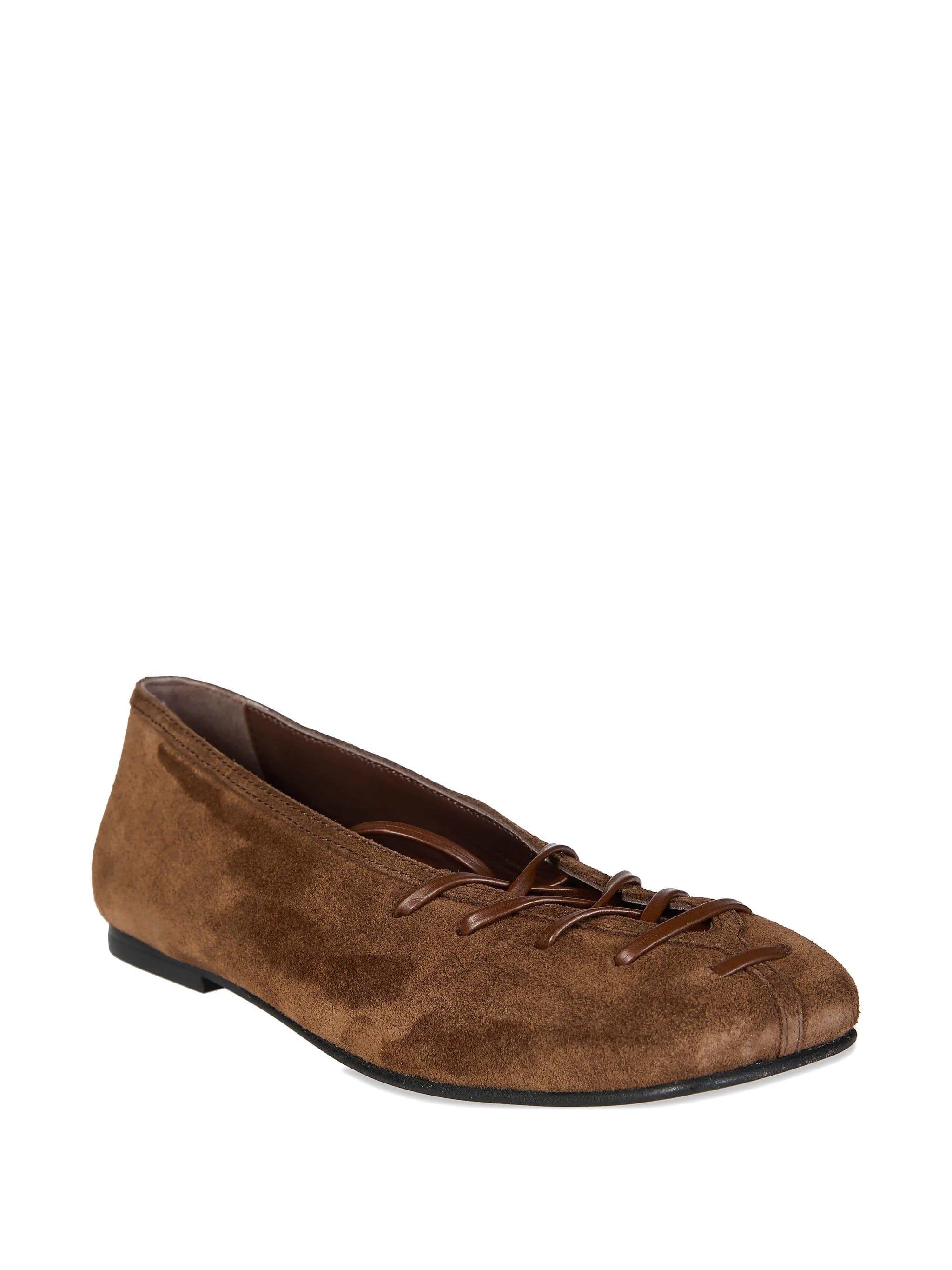 Alohas laced suede ballet flats