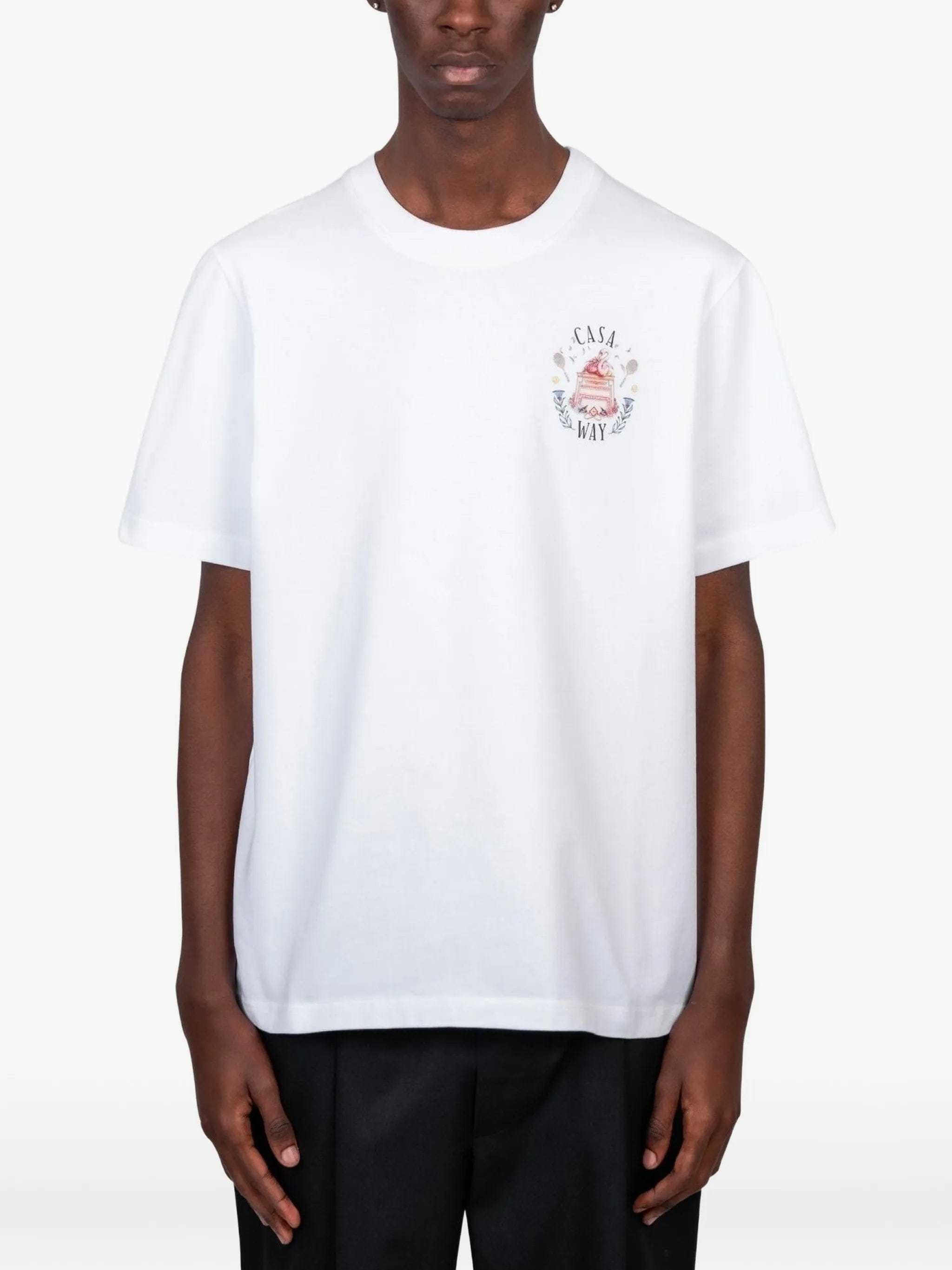 Casablanca logo - print cotton T - shirt