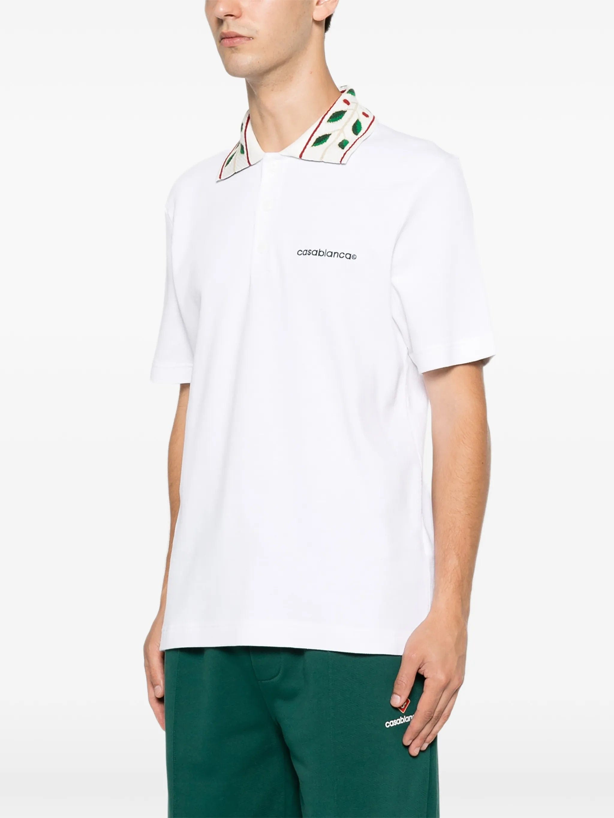 Casablanca logo - embroidered polo shirt
