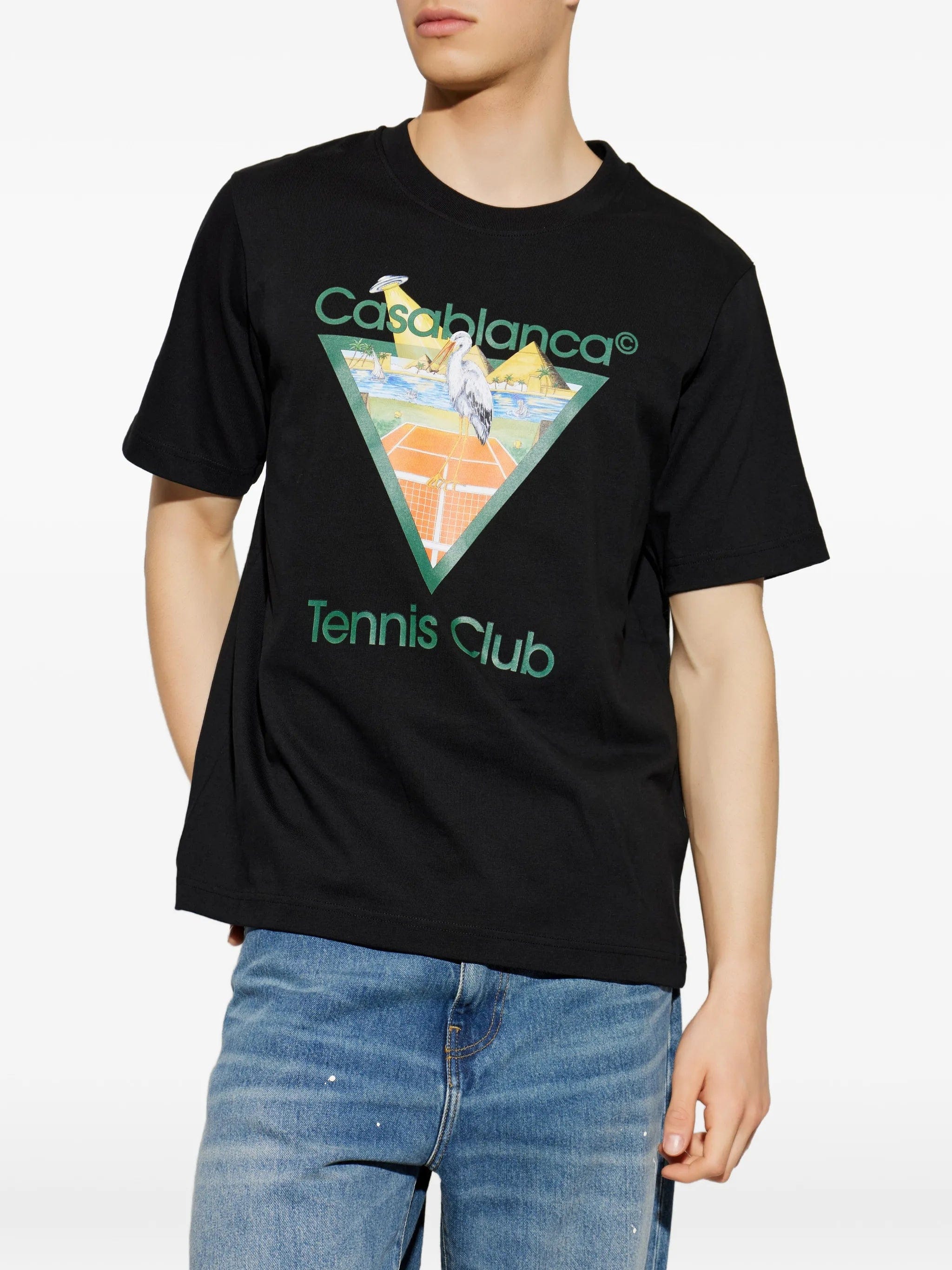 Casablanca Tennis Club graphic - print T - shirt