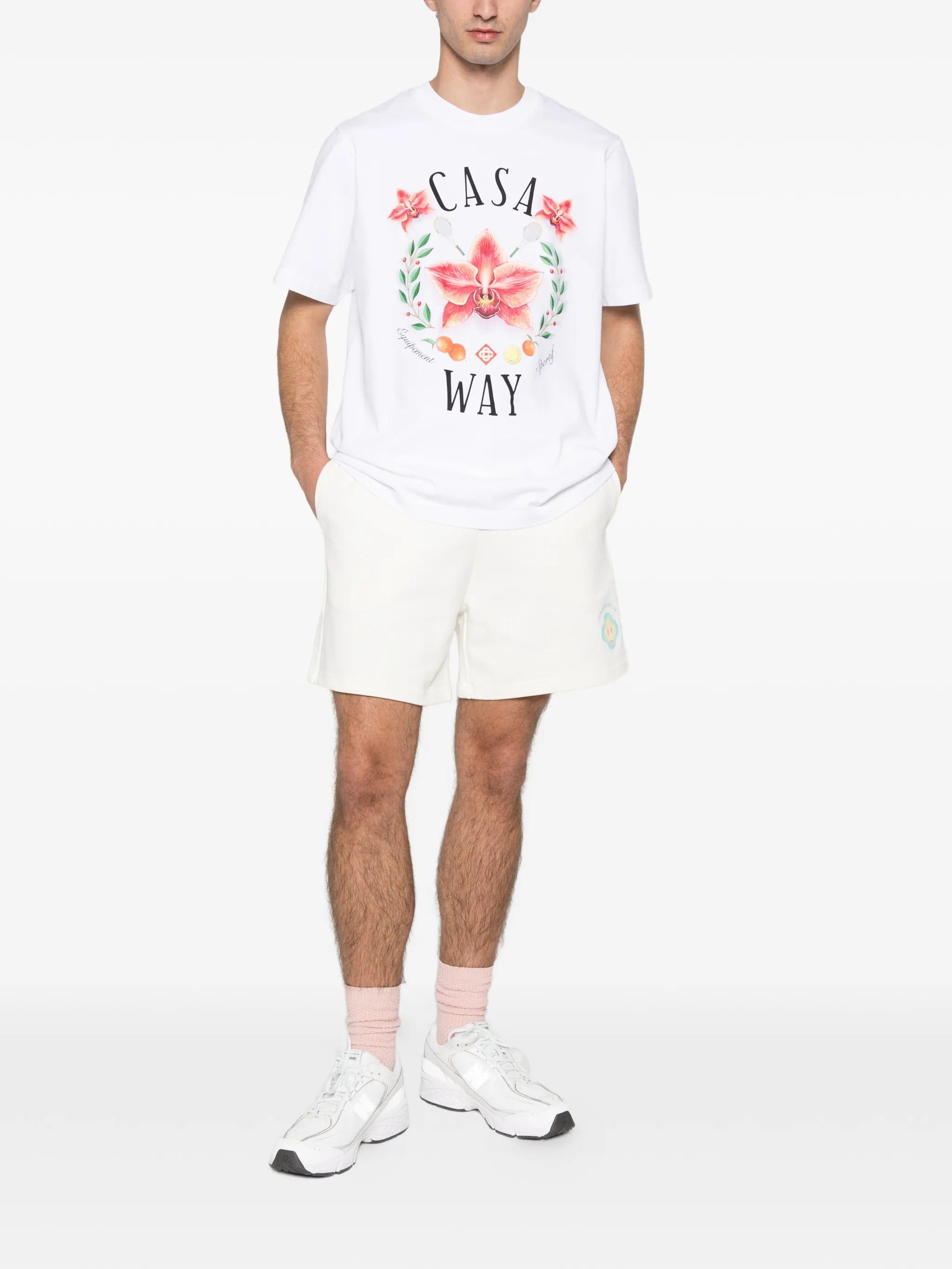 Casablanca Airbrush Smiley drawstring shorts