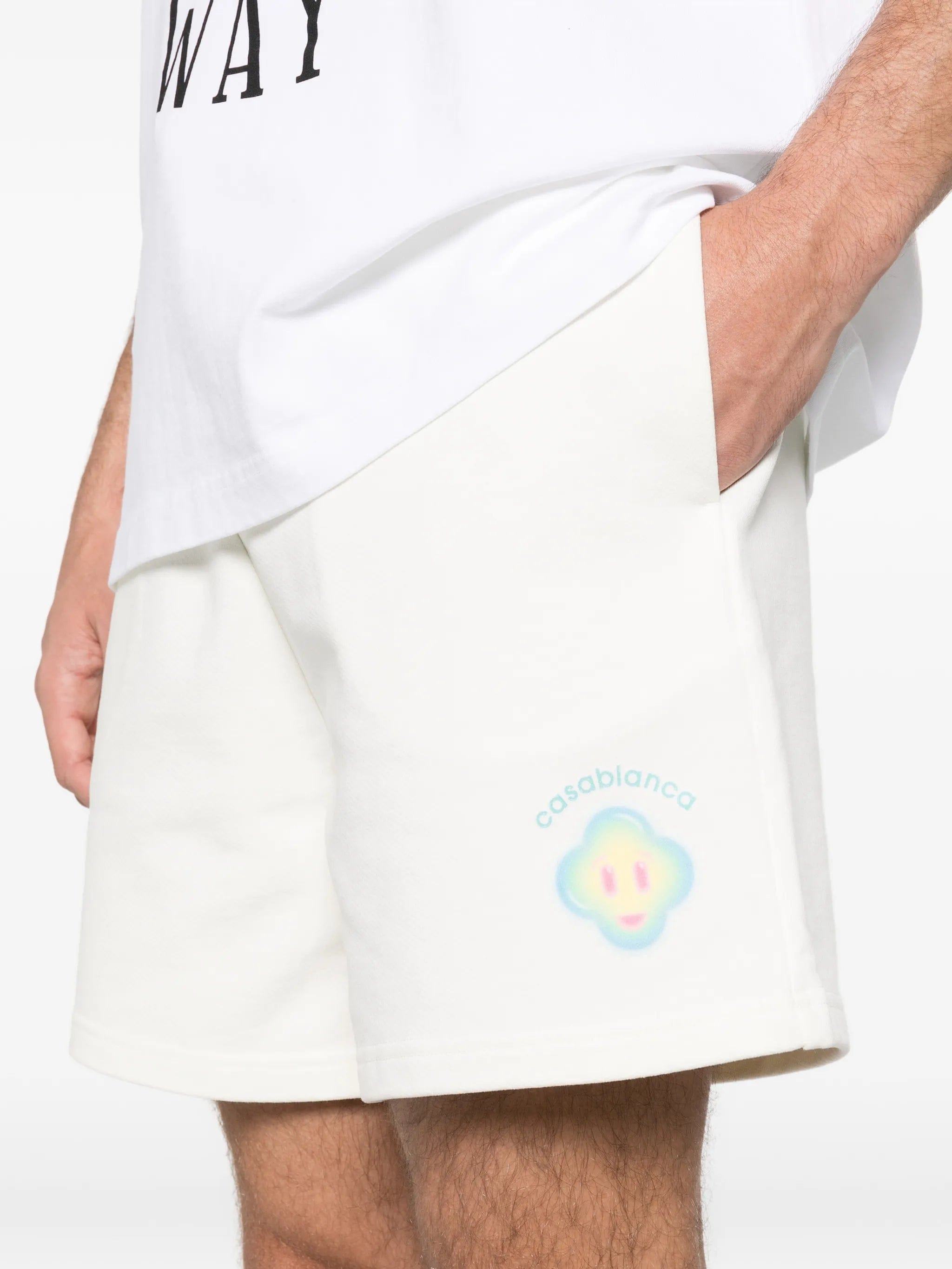 Casablanca Airbrush Smiley drawstring shorts