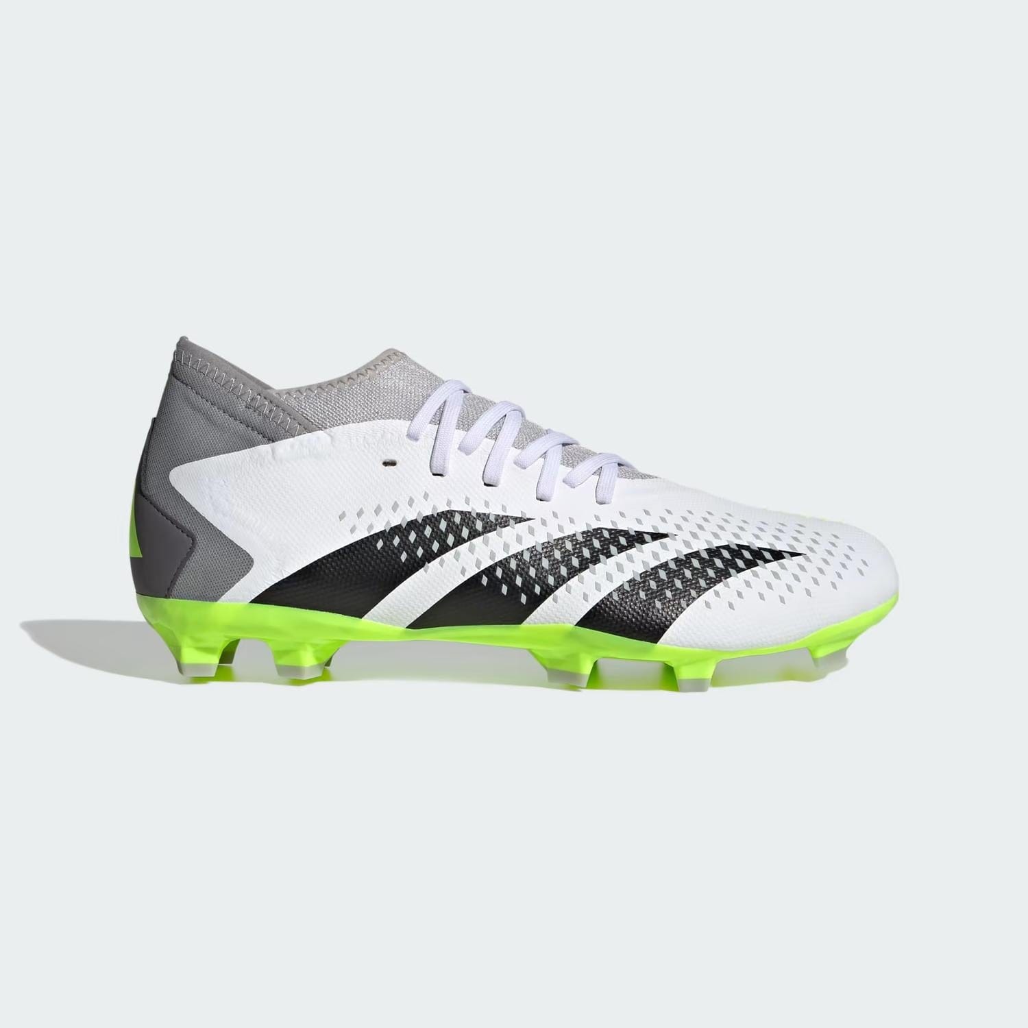WHITE* Men's Predator Accuracy .3 Firm Ground Boots Shoes In Cloud White / Core Black / Lucid Lemon